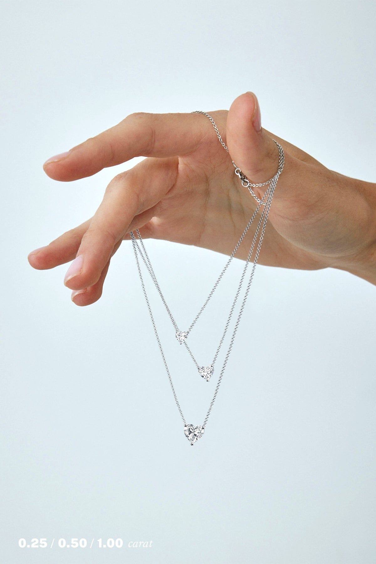 1/2 Carat Heart Floating Diamond Necklace for Women - Elegant 14K Gold Pendant Necklace - Perfect Gift for Anniversary, Valentine's Day & Special Occasions