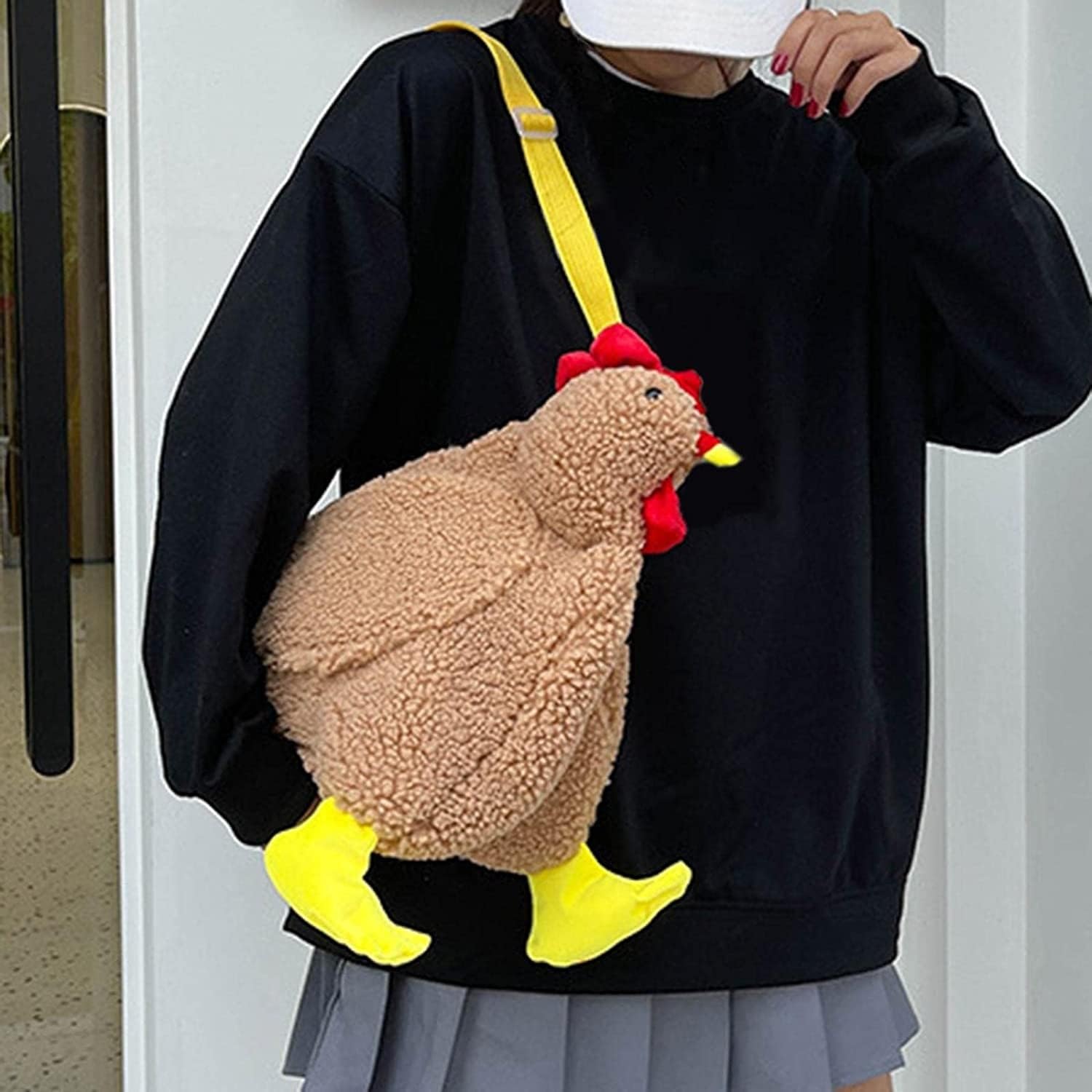 Cute Fluffy Chicken Purse - Plush Hen Shoulder Bag, Funny Animal Cartoon Crossbody Handbag for Women & Girls | Perfect for Cosplay, Costume Parties, and Everyday Fun Accessory