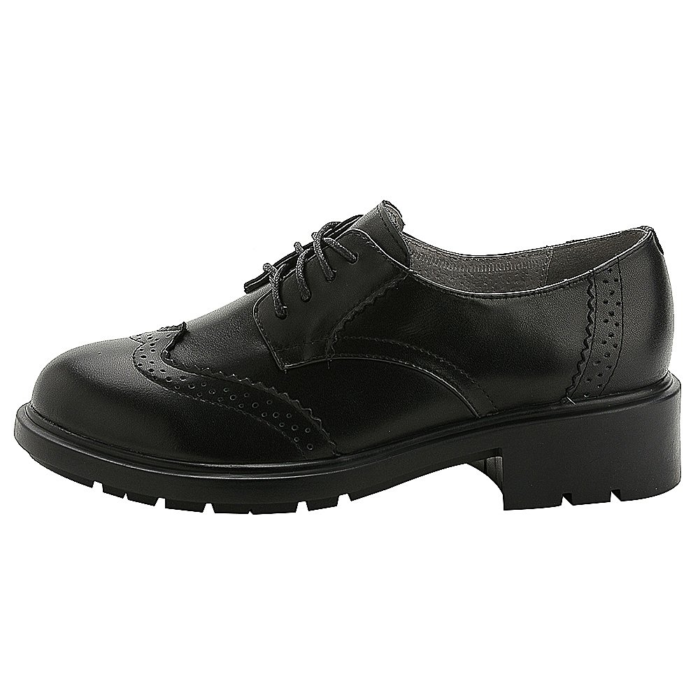 Rismart Women's Oxford Dress Shoes - Genuine Leather Round Toe Lace-Up Brogues for Business & Formal Occasions - Perfect for Office, Interviews & Professional Events