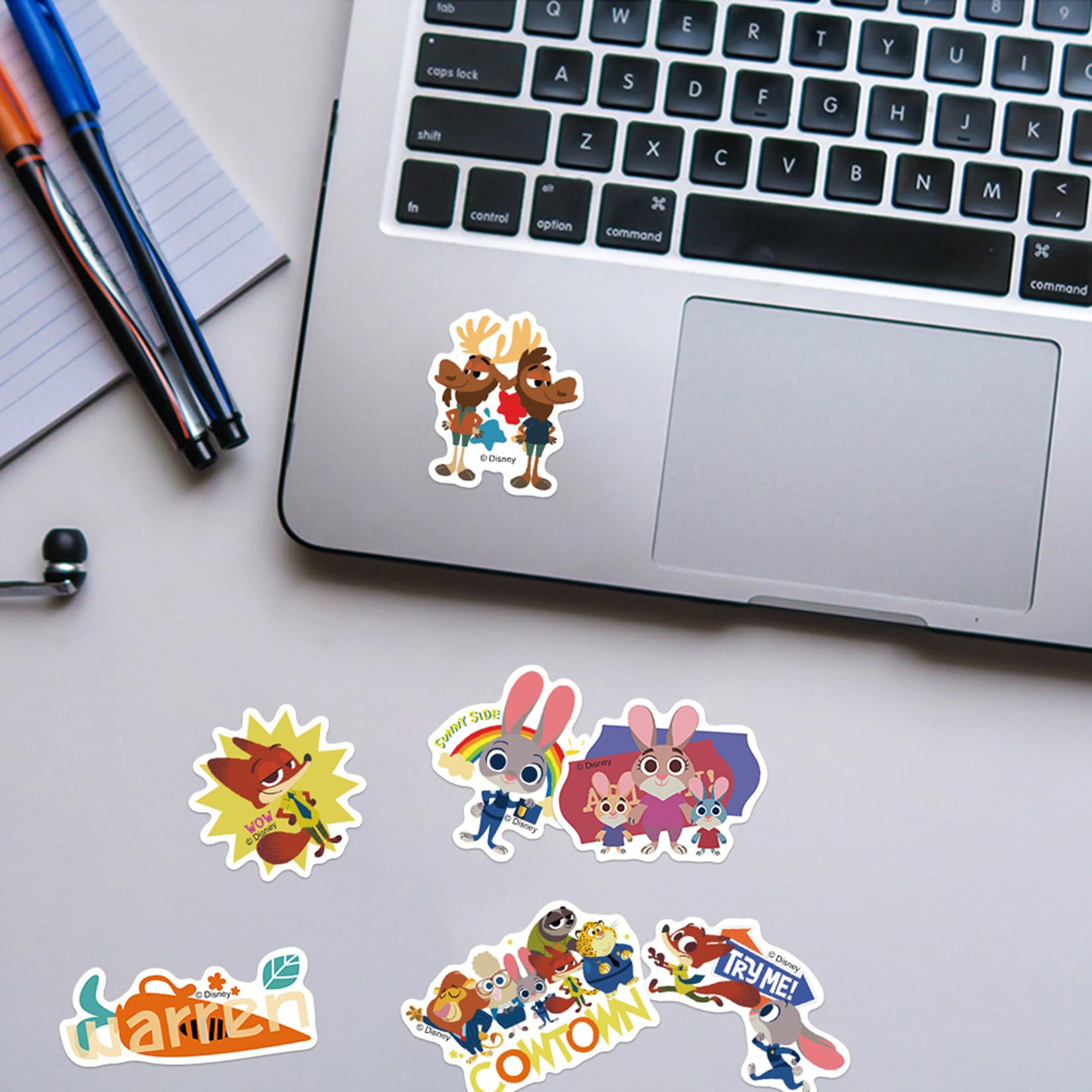 50Pcs Zootopia Judy Hopps & Nick Wilde Vinyl Waterproof Stickers - Cute Cartoon Decals for Water Bottles, Laptops, Phones, Cars, Motorcycles - Perfect for Kids Room, School Supplies & DIY Crafts
