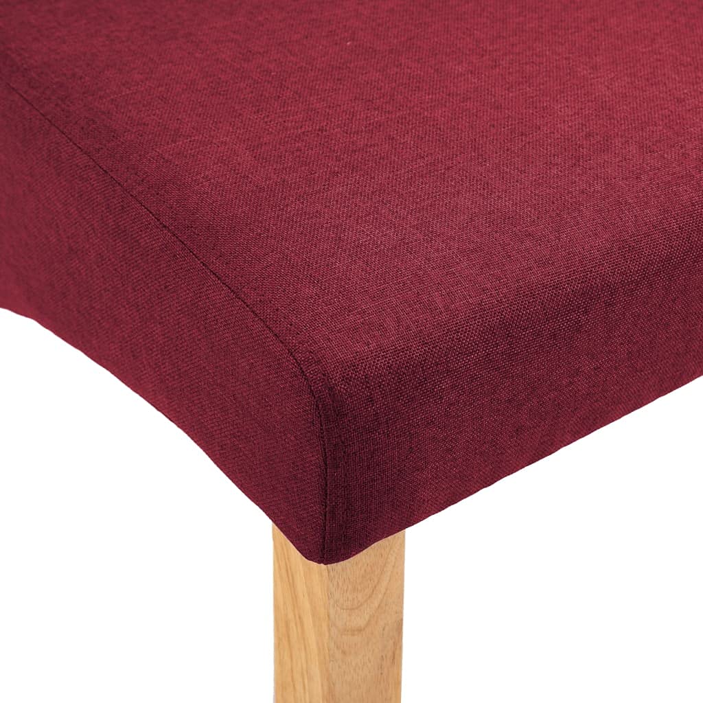 SKM Modern Dining Chairs Set of 2 - Red Fabric Upholstered Kitchen Chairs with Sturdy Metal Legs - Perfect for Dining Room, Kitchen, Breakfast Nook & Small Spaces
