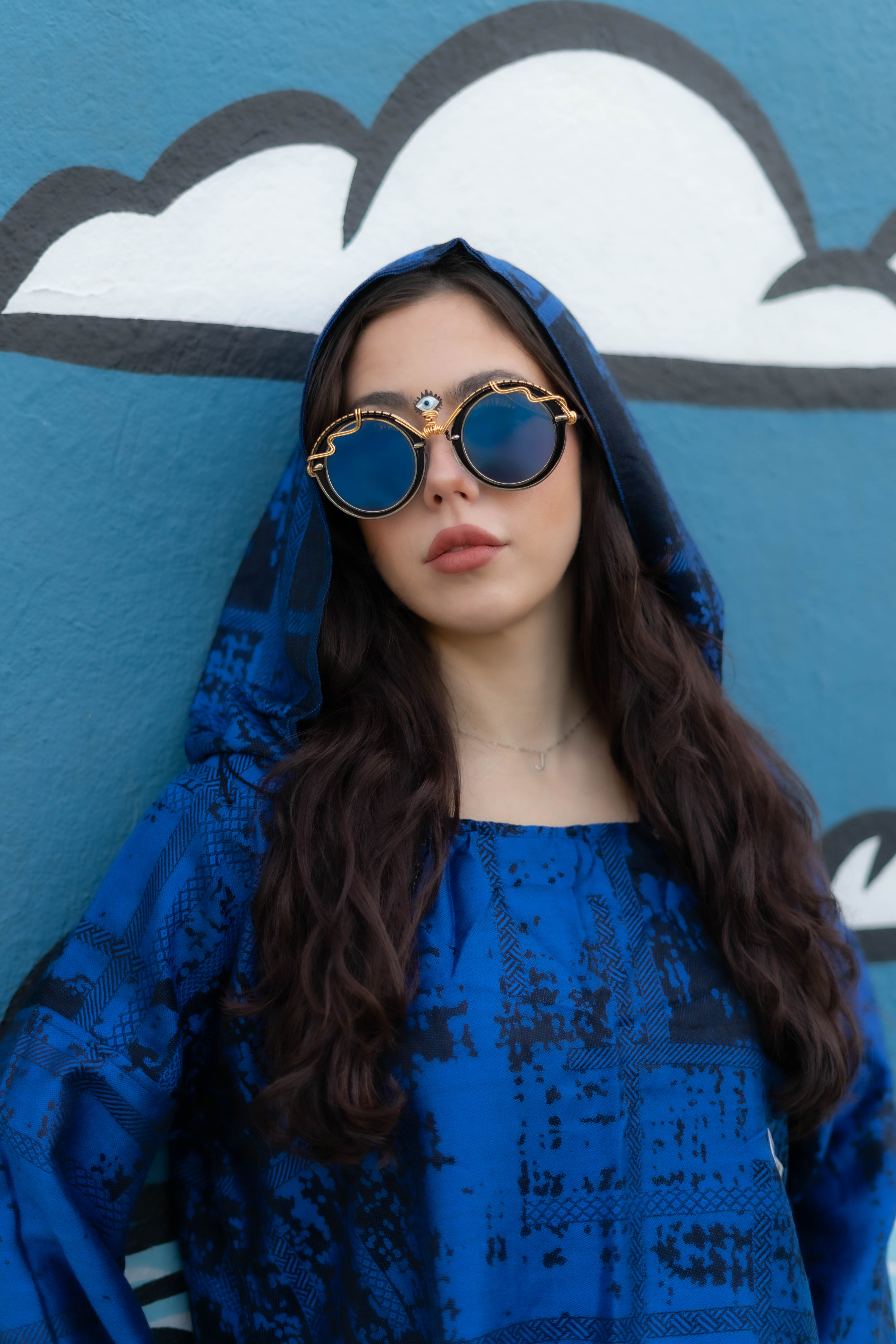 PASH LS CROP TOP - Splatter Print Black & Blue Long Sleeve Shirt for Women | Trendy Streetwear & Festival Outfit | Perfect for Concerts, Parties & Casual Wear