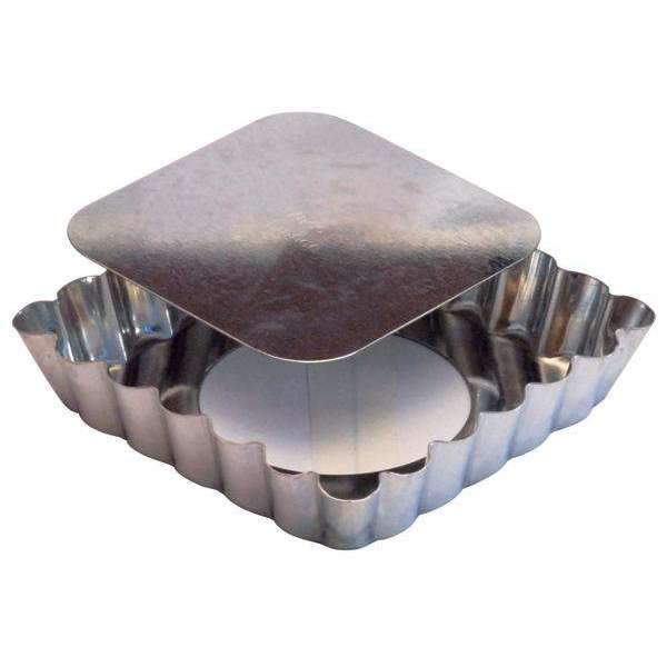 Premium Square Fluted Tartlet Pans - Heavy Duty Tin Molds for Baking - Perfect for Mini Pies, Quiches & Desserts - Ideal for Home Bakers & Professional Chefs