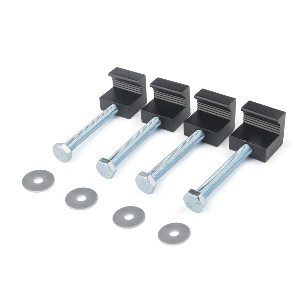 4pcs Aluminum J-Shaped Truck Tool Box Mounting Clips - Heavy Duty Tie Downs for Pickup Toolbox, Secure Cross Fixing Device, Durable Auto Parts for Off-Road & Work Trucks