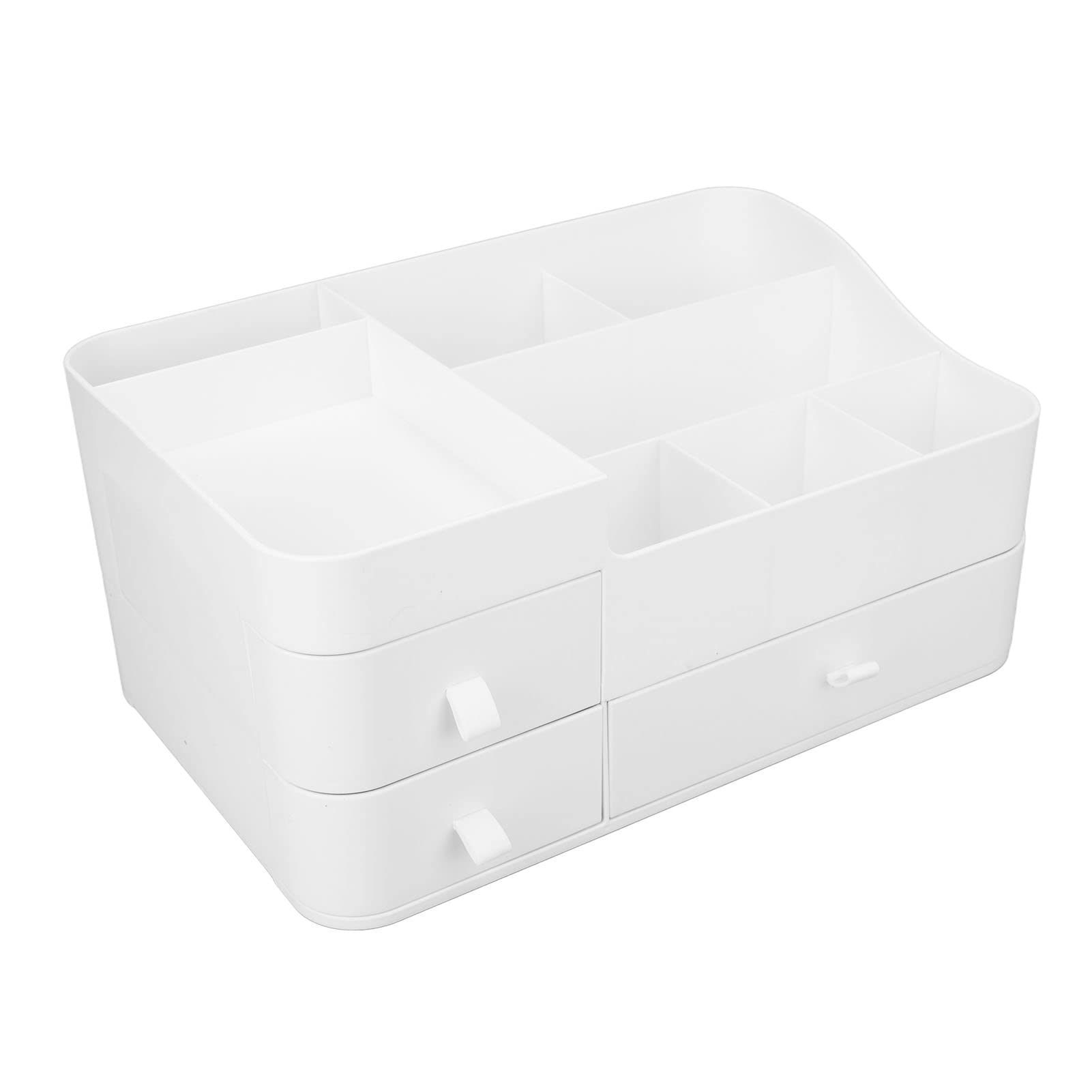 AMONIDA Makeup Organizer with 8 Compartments - Vanity Desk Storage for Cosmetics, Brushes & Beauty Products | Perfect for Bedroom, Bathroom & Dressing Room Organization
