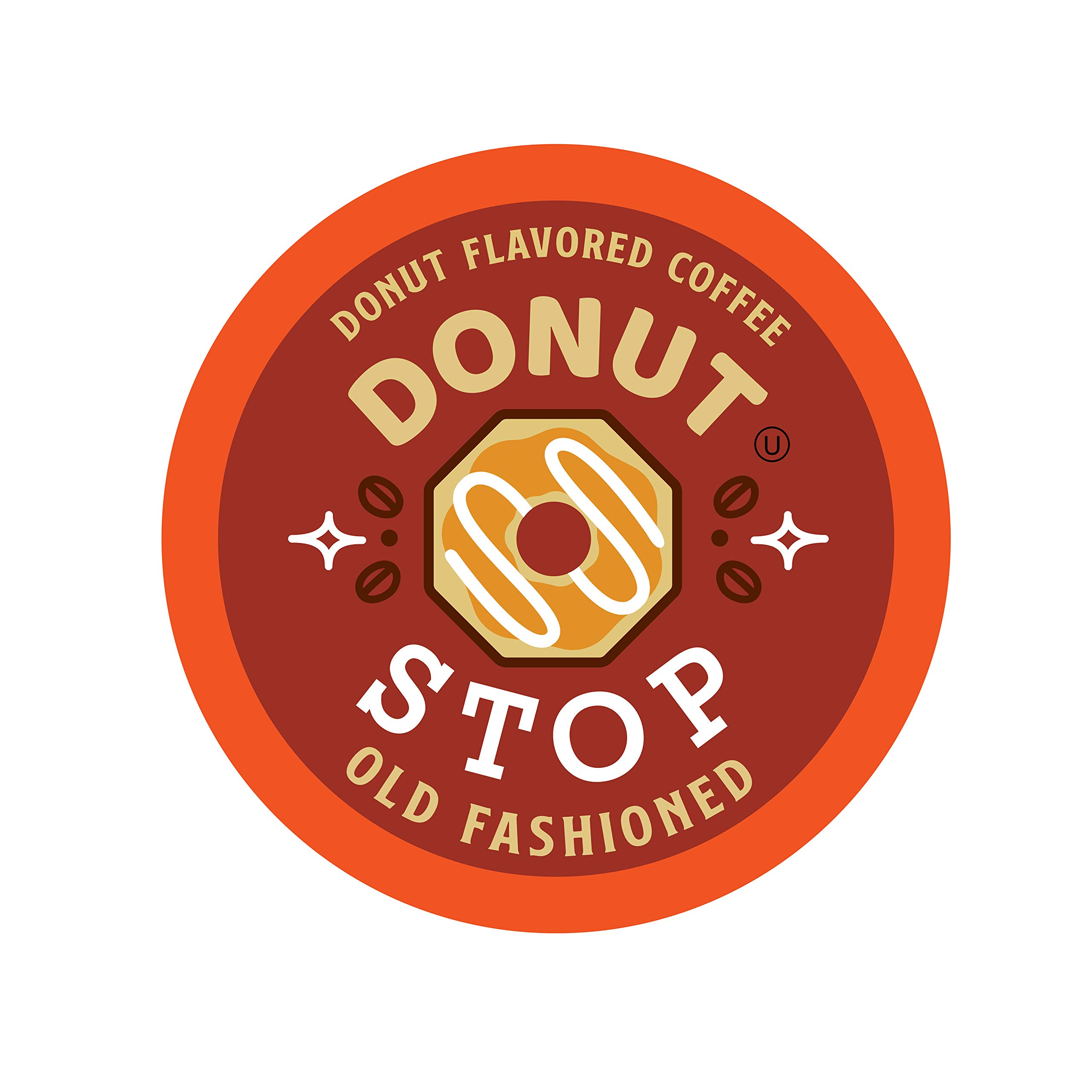 Donut Stop Flavored Coffee Pods - 40 Count K-Cup Compatible with Keurig 2.0 Brewers | Old Fashioned Donut Flavor Coffee for Breakfast, Office & Home Use