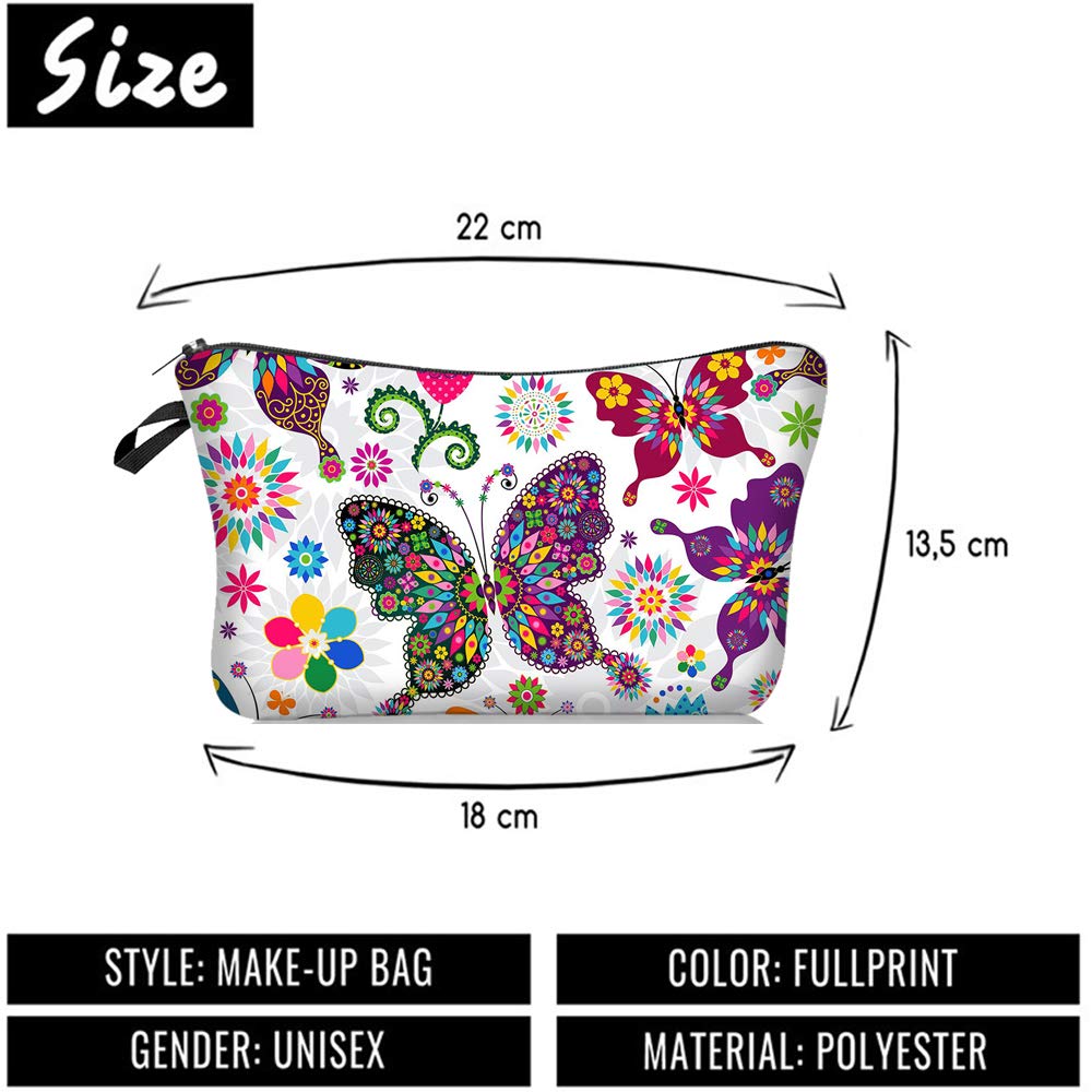 ASCHAR Waterproof Cosmetic Bag for Women - Large Roomy Makeup Organizer with Adorable Design, Travel Toiletry Bag for Makeup Brushes & Essentials - Perfect Travel Accessory & Cute Gift Idea (51309) - Ideal for Vacation, Business Trips & Daily Use