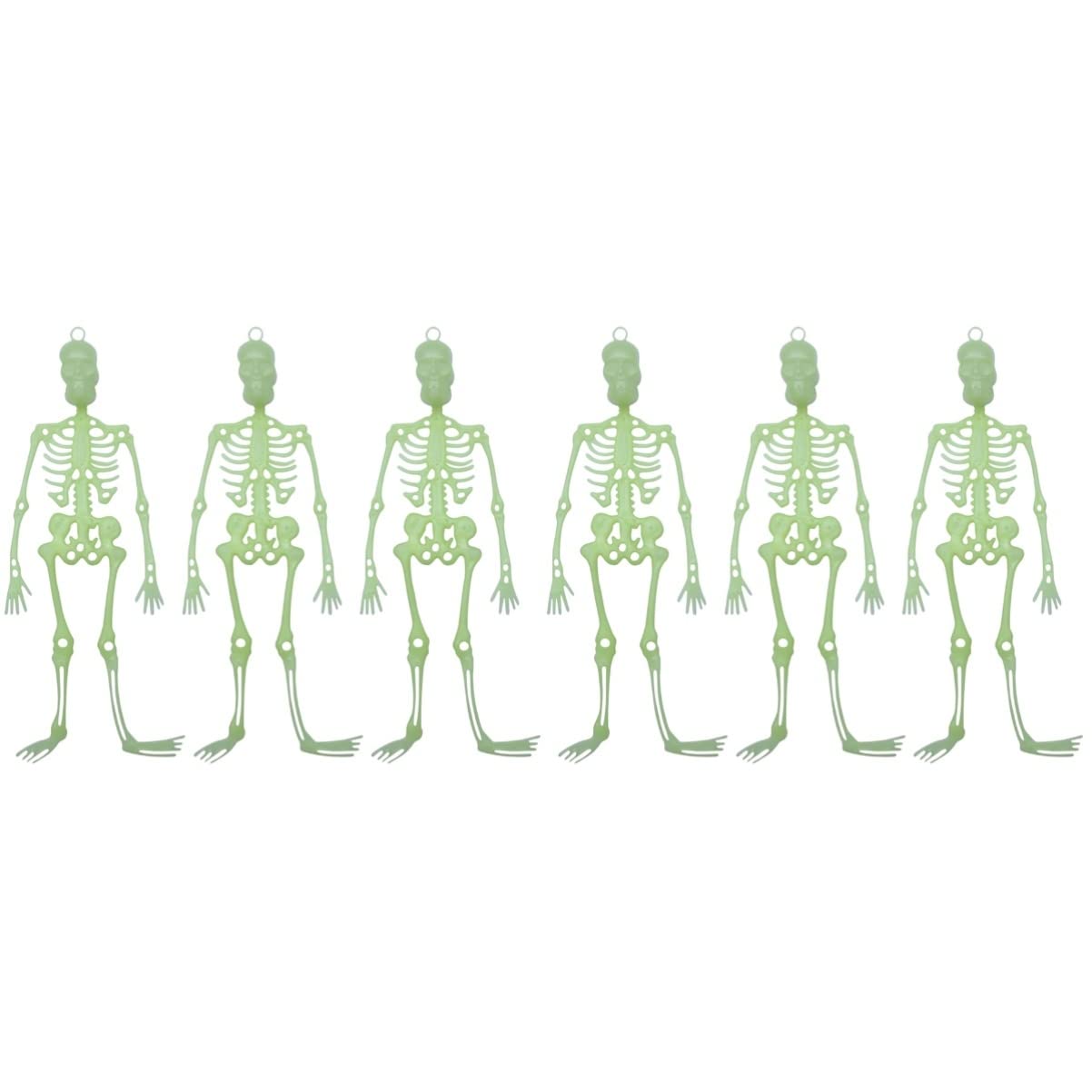 ABOOFAN 6-Piece Halloween Skeleton Decor Set - Full Body Plastic Skeleton Props for Spooky Party, Haunted House, and Outdoor Yard Decoration