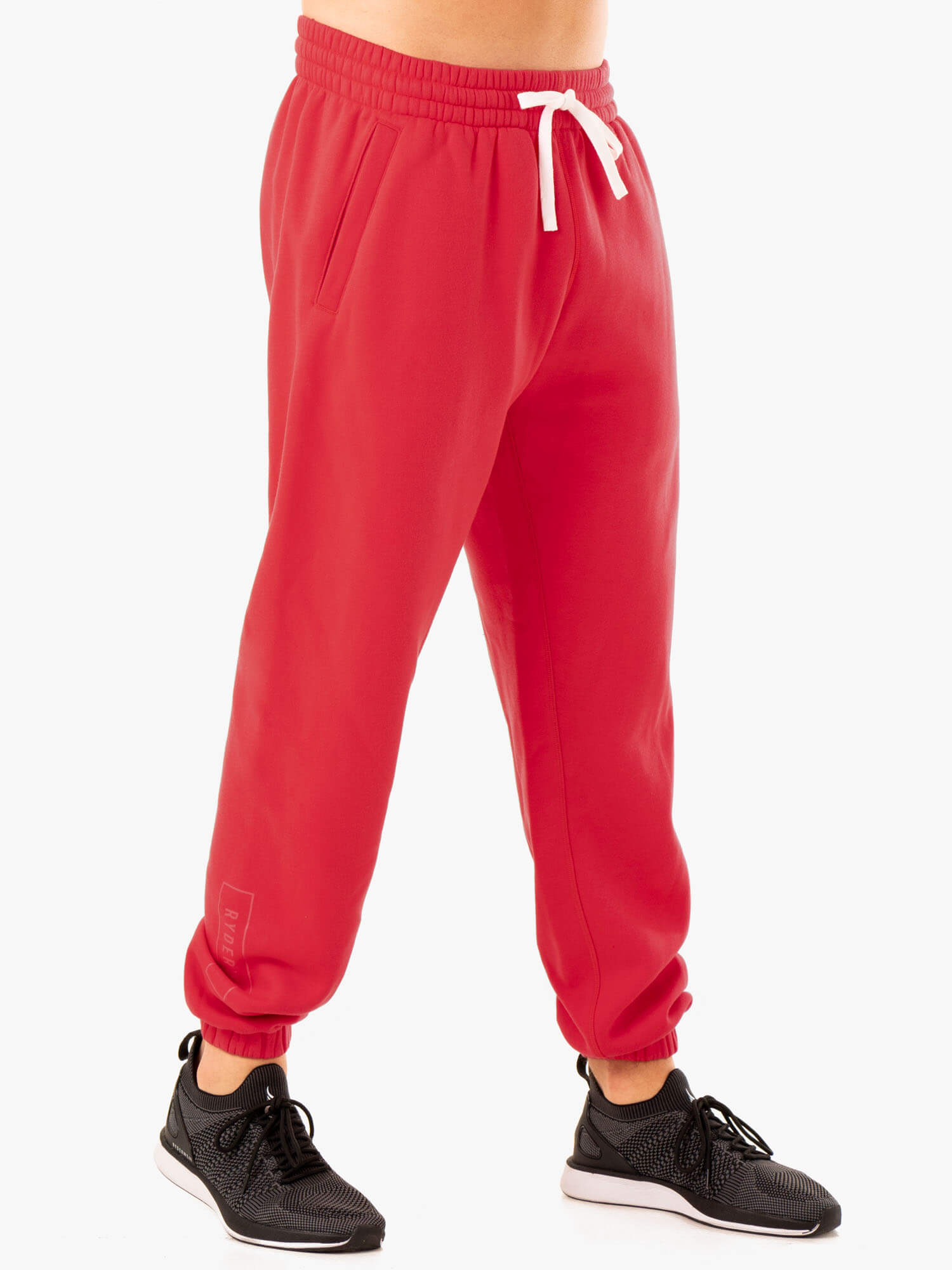 Recharge Relaxed Track Pants for Women - Comfortable Red Joggers for Yoga, Running & Lounge Wear