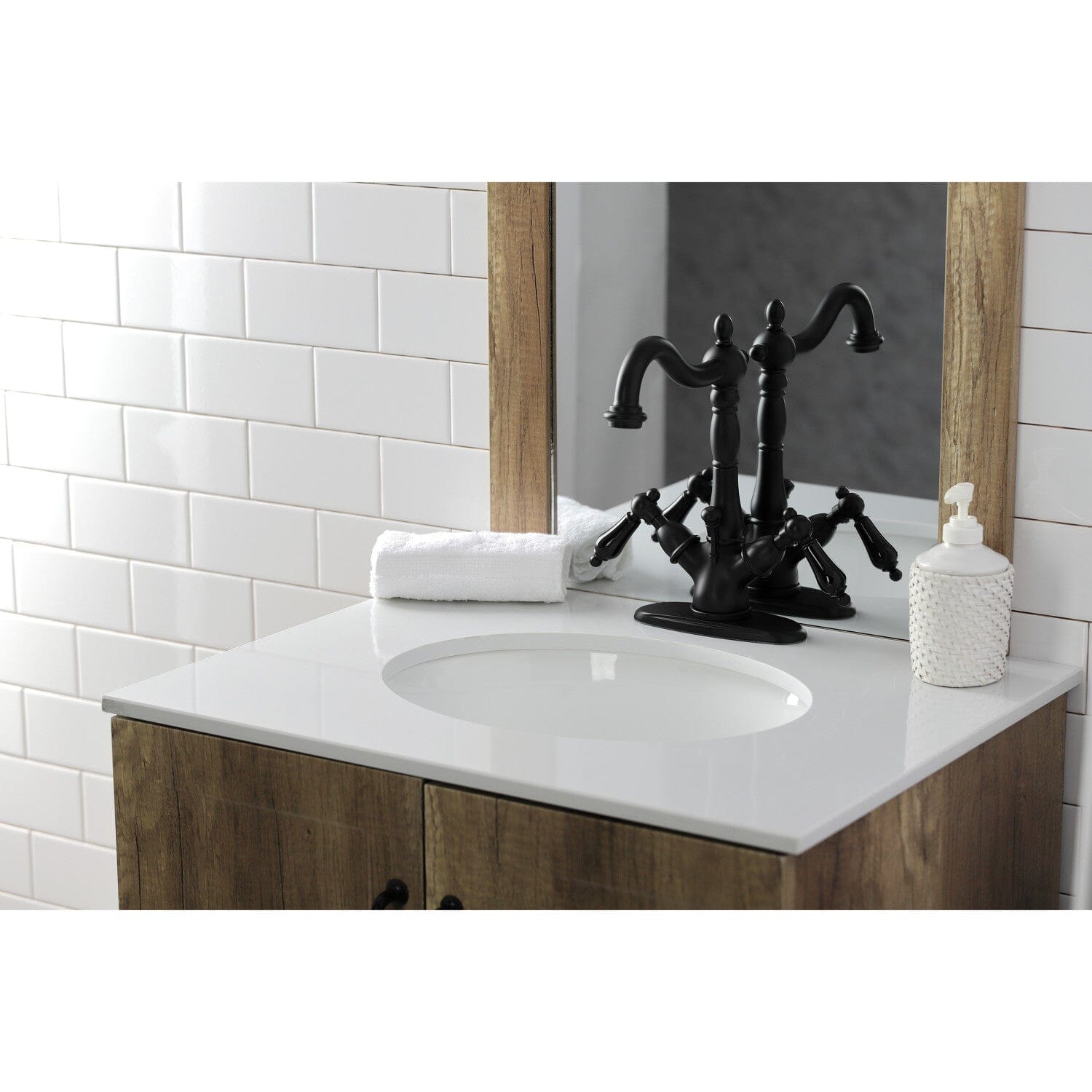 Duchess Double Handle 1 or 3 Hole Deck Mount 4 Inch Centerset Bathroom Faucet with Brass Pop Up Drain - Elegant Brass Finish for Bathroom Sink - Perfect for Modern Home Renovation and Bathroom Upgrades