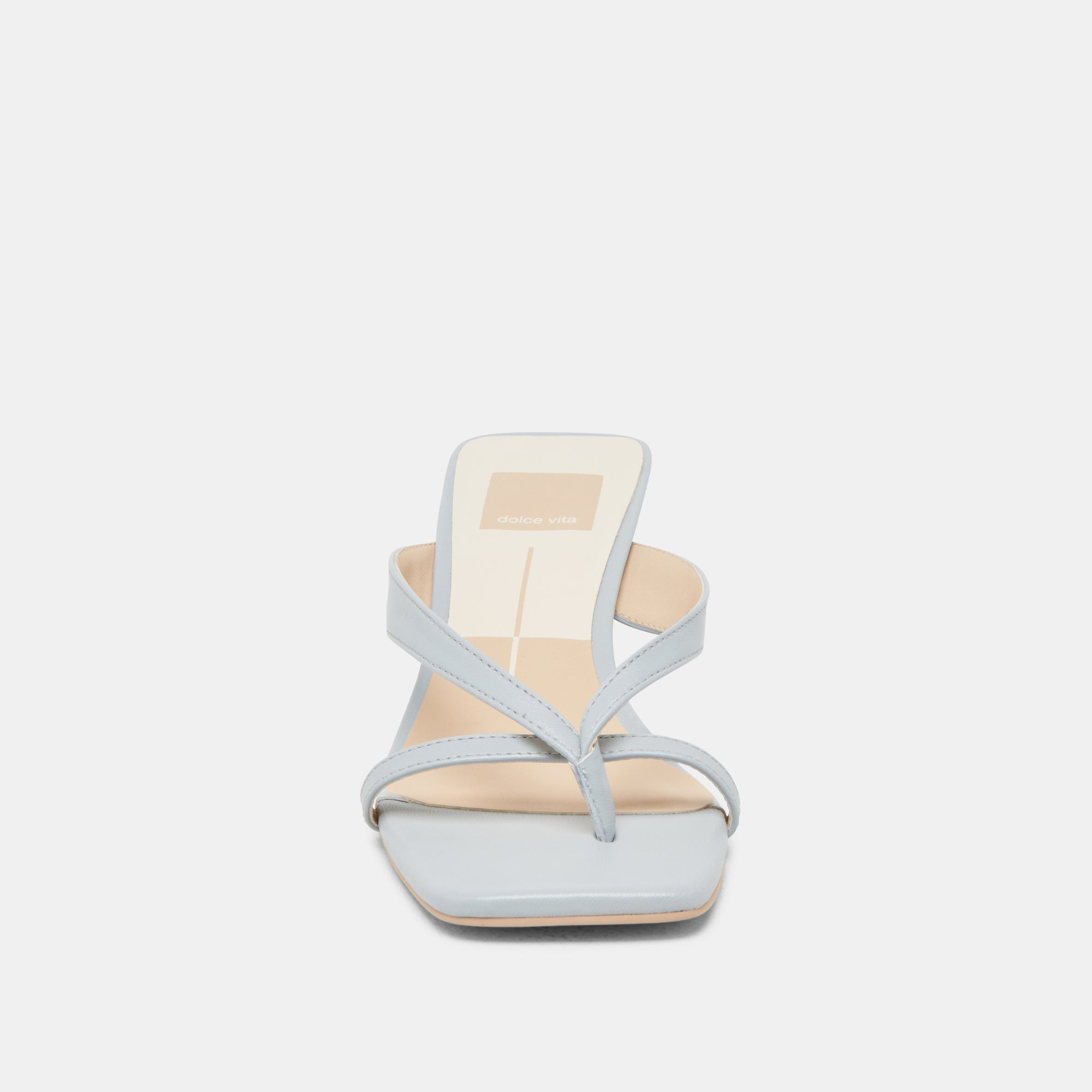 BREVEL Wide Heels - Light Blue Leather Women's Shoes for Comfort & Style | Perfect for Office, Parties & Weddings
