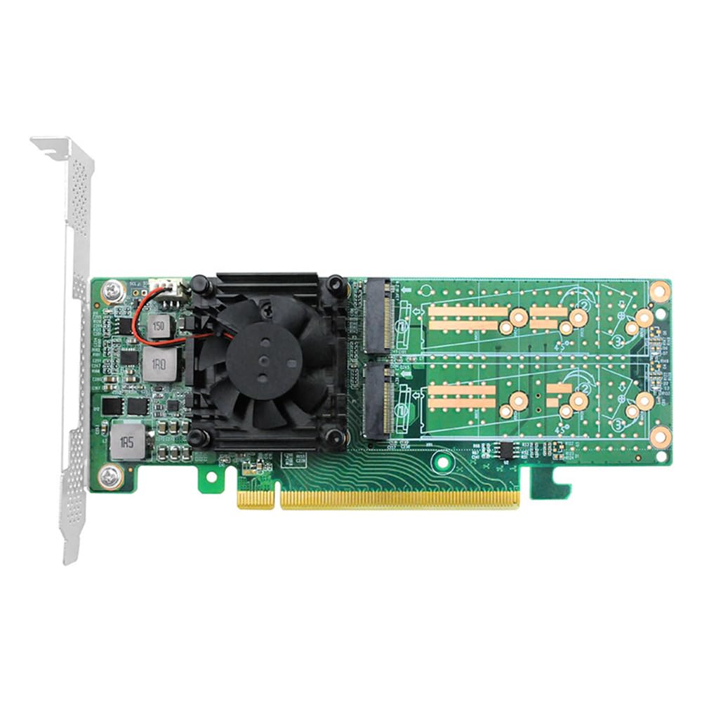 PCIe x16 to Quad M.2 NVMe SSD Adapter Card - High Speed SSD Expansion for Gaming PCs, Workstations & Data Servers | Perfect for 4K Video Editing, AI Computing & Large File Storage