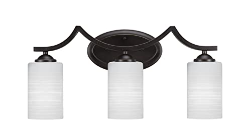 Zilo 3-Light Vanity Light Fixture in Dark Granite - Modern Bathroom Lighting for Mirror (553-DG-4061) | Perfect for Master Bath, Powder Room & Dressing Area