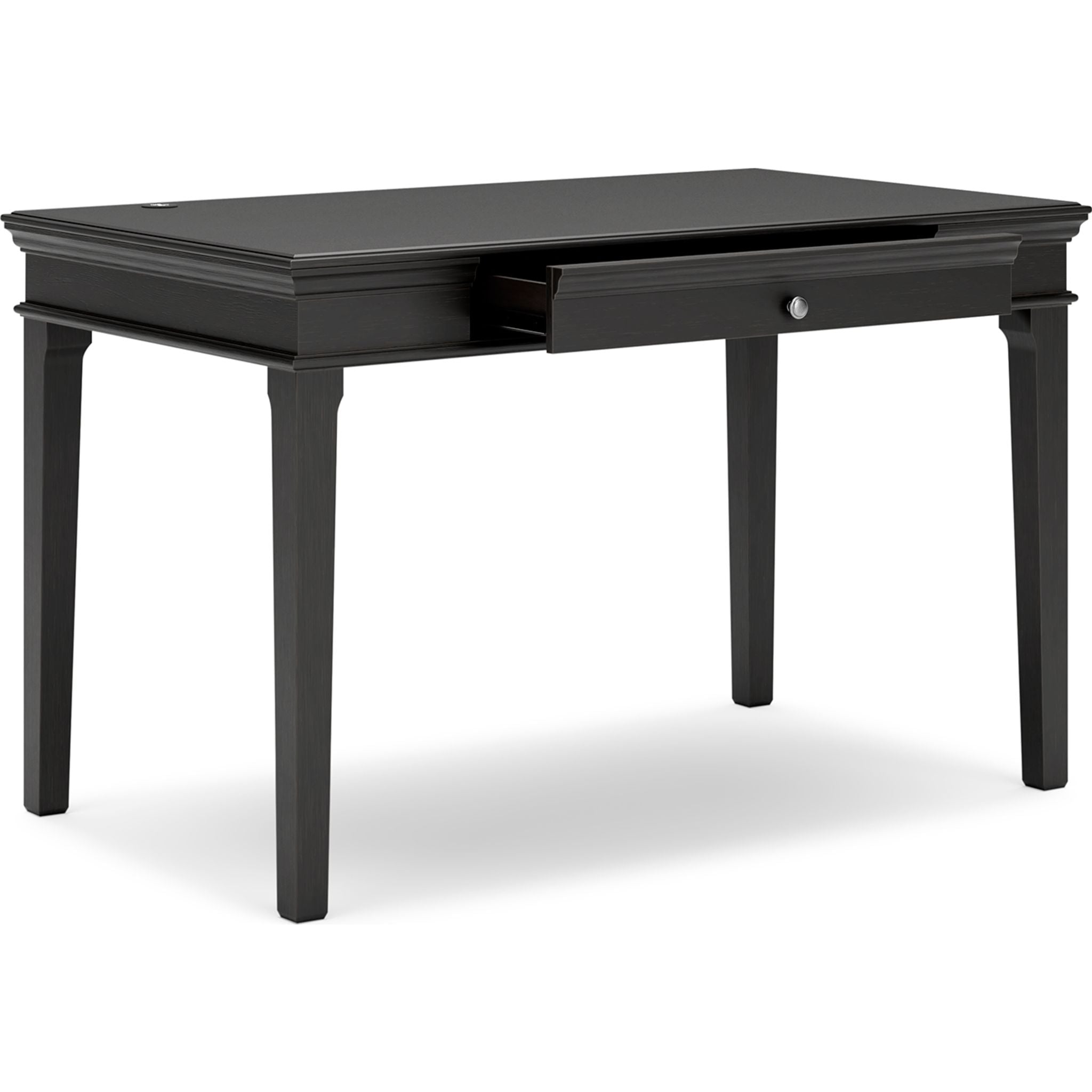 Beckincreek Black Office Desk - Modern Writing Desk for Home & Office Workspace, Study, and Computer Use
