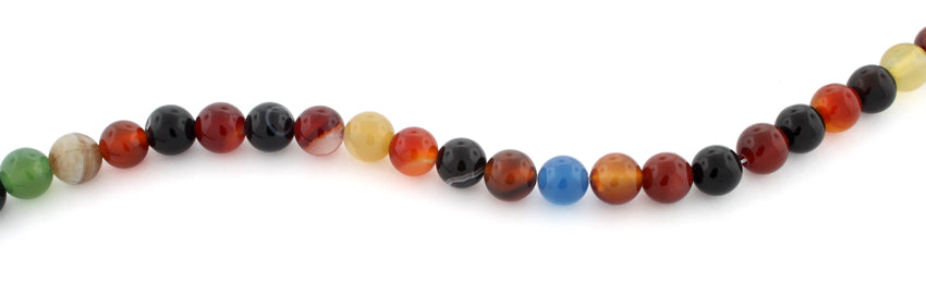 8mm Multi-Color Agate Gemstone Beads for Jewelry Making, DIY Bracelets & Necklaces - Natural Healing Stone Beads for Meditation & Spiritual Gifts