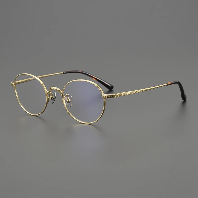 Stylish Black Titanium Round Eyeglasses for Women - Lightweight Full Rim Small Frame 63401 | Perfect for Reading, Work & Everyday Wear