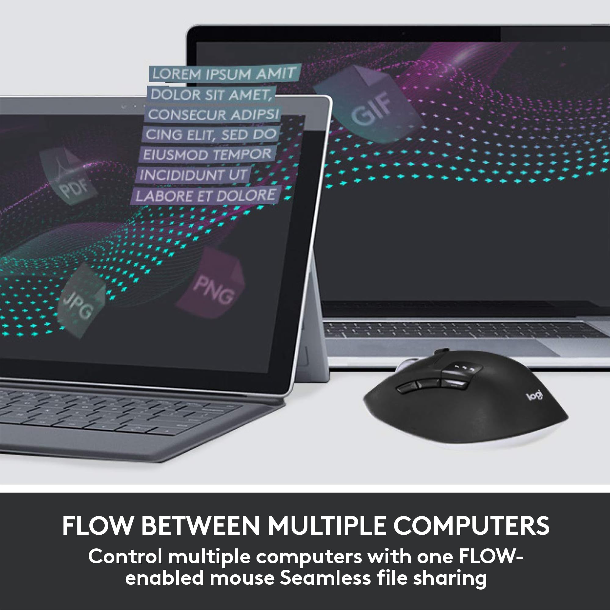 Logitech MK850 Wireless Keyboard and Mouse Combo - Ergonomic Full-Size Keyboard with 2.4GHz USB Receiver for PC/Mac - Perfect for Office Work, Gaming & Home Computing