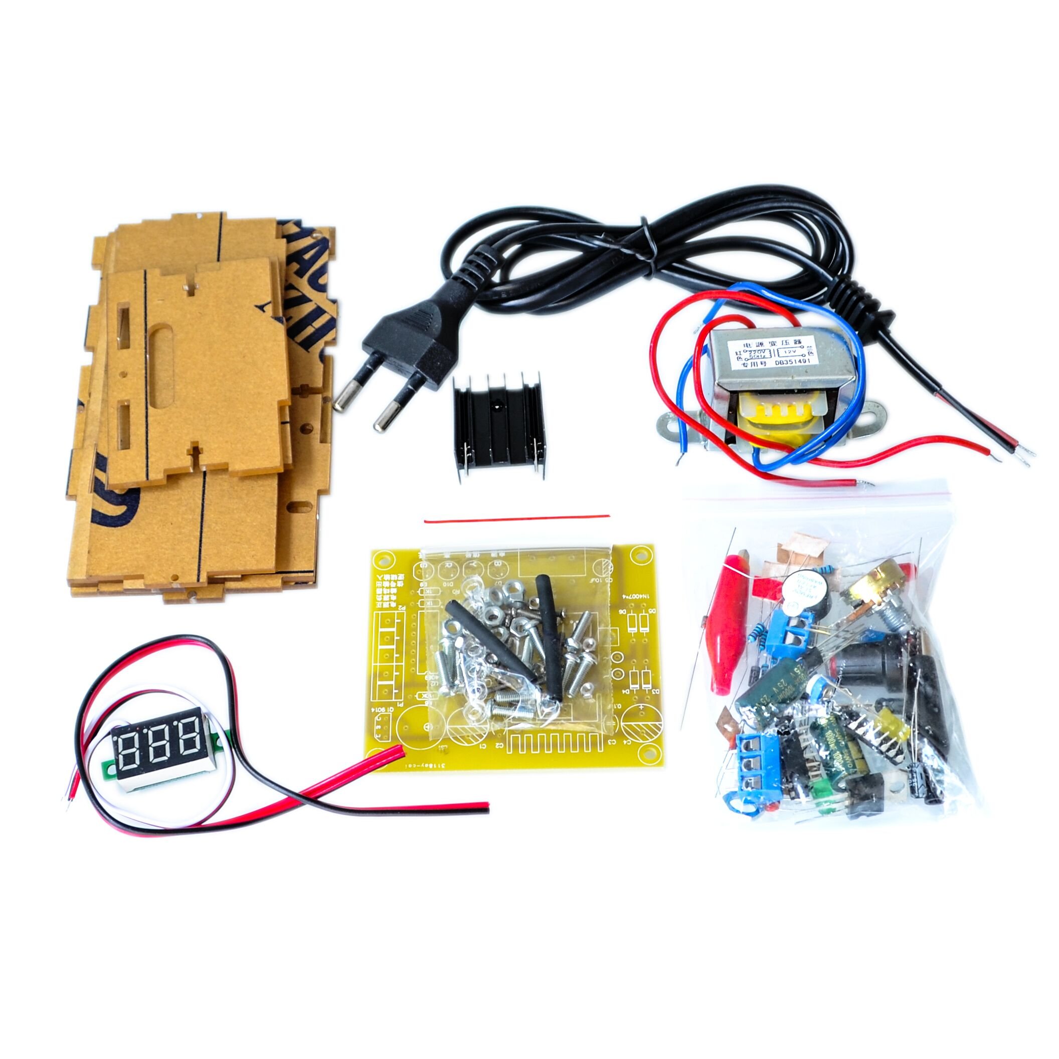 LM317 Adjustable Voltage Regulator Board Kit - DIY Power Supply Module with Transformer for Electronic Projects | Perfect for Arduino, Raspberry Pi & Circuit Prototyping