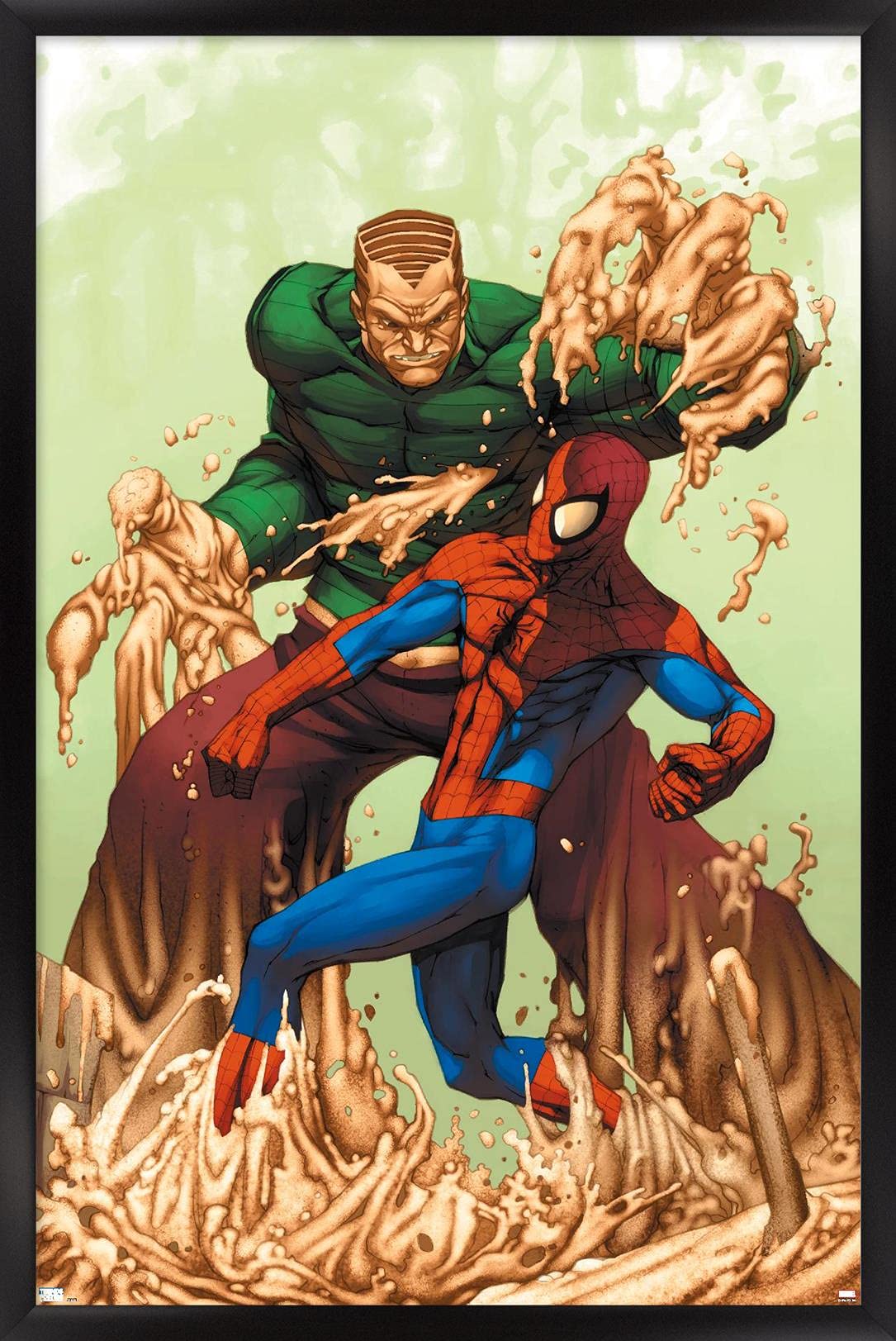 Marvel Comics Sandman - Spider-Man #17 Wall Poster 22.4x14.7 Inch Black Framed | Premium Superhero Art Print for Home & Office Decor | Perfect Gift for Marvel Fans & Collectors | Ideal for Superhero Bedrooms, Man Caves, Game Rooms & Pop Culture Spaces | Great for Birthday & Christmas Gifts | Enhance Living Room Wall Art or Marvel Collection Display | Perfect for Home Theaters, Offices & Geek Culture Enthusiasts | Use in Comic Book Themed Rooms, Marvel Displays & Fan Cave Decor