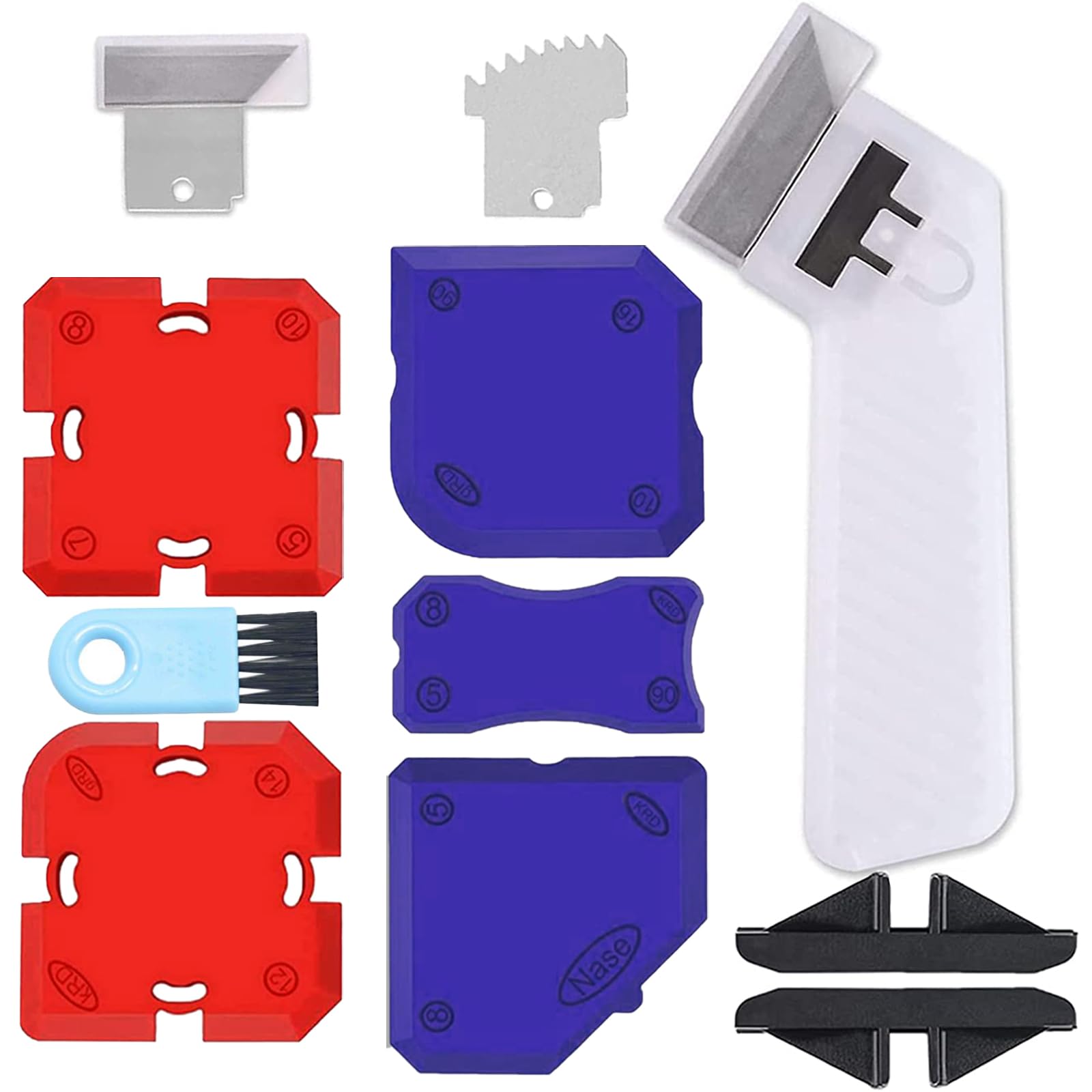 12Pcs Professional Caulking Tool Kit - Silicone Sealant Finishing & Caulk Removal Tools for Perfect Seams & Joints | Ideal for Bathroom, Kitchen, Tile & DIY Home Improvement Projects