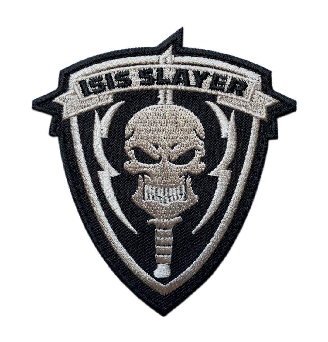 ISIS Slayer Embroidered Tactical Patch - 3.25 Inch Hook & Loop Fastener - Military Morale Patch for Vests, Backpacks & Tactical Gear - Perfect for Outdoor, Airsoft & Military Enthusiasts