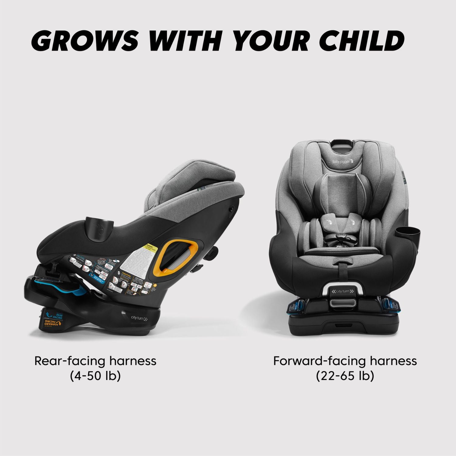 Baby Jogger City Turn 360 Rotating Convertible Car Seat - Safe & Easy Infant to Toddler Car Seat with One-Hand Rotation - Perfect for City Driving, Travel, and Everyday Use