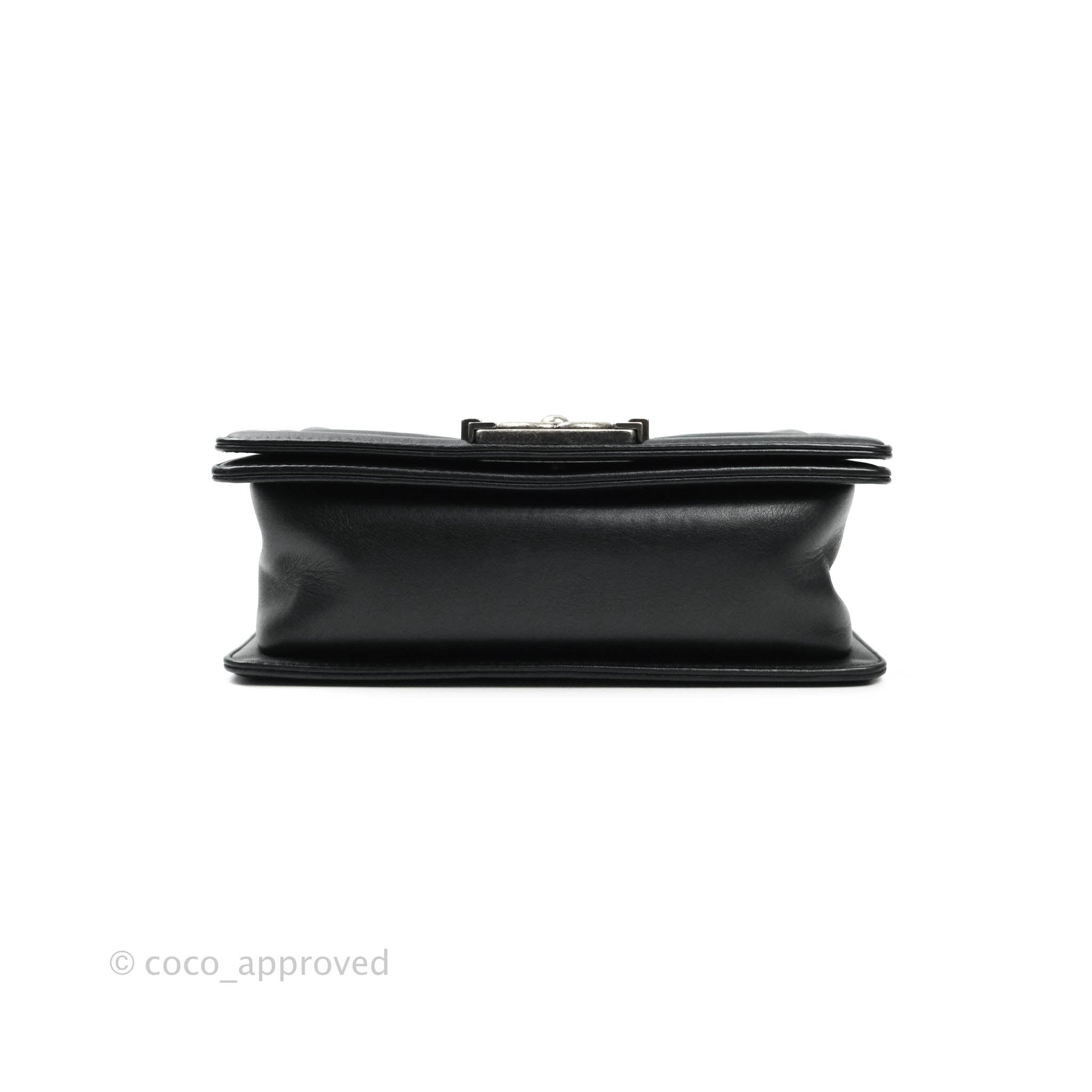 Chanel Boy Small Handbag Black Calfskin Leather Ruthenium Hardware - Luxury Crossbody Bag for Women, Perfect for Evening Parties & Date Nights
