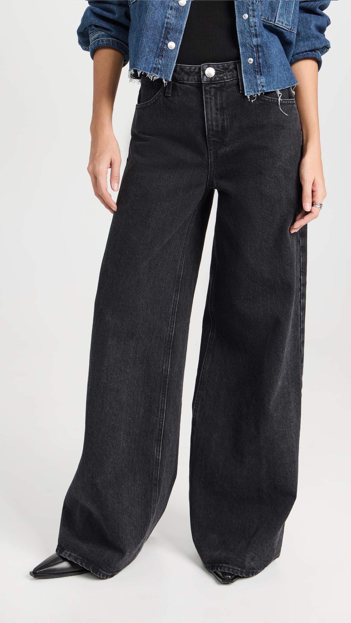 SPRWMN Women's Wide Leg Jeans - High Waist Stretch Denim Pants for Casual & Office Wear | Comfortable Trendy Fashion