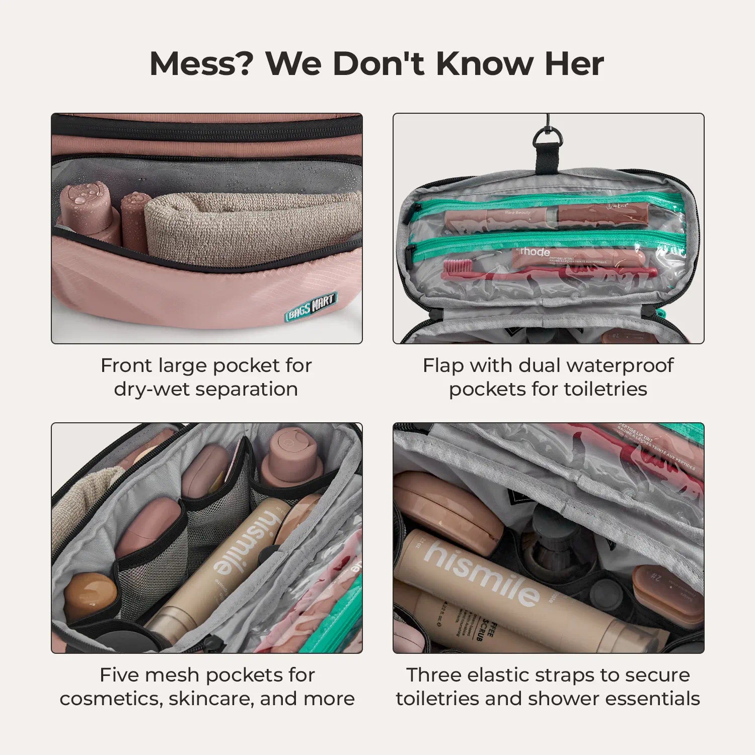 Blast 4.5L Hanging Toiletry Bag for Travel - Waterproof Cosmetic Organizer with Multiple Pockets for Bathroom Essentials | Perfect for Camping, Gym & Business Trips