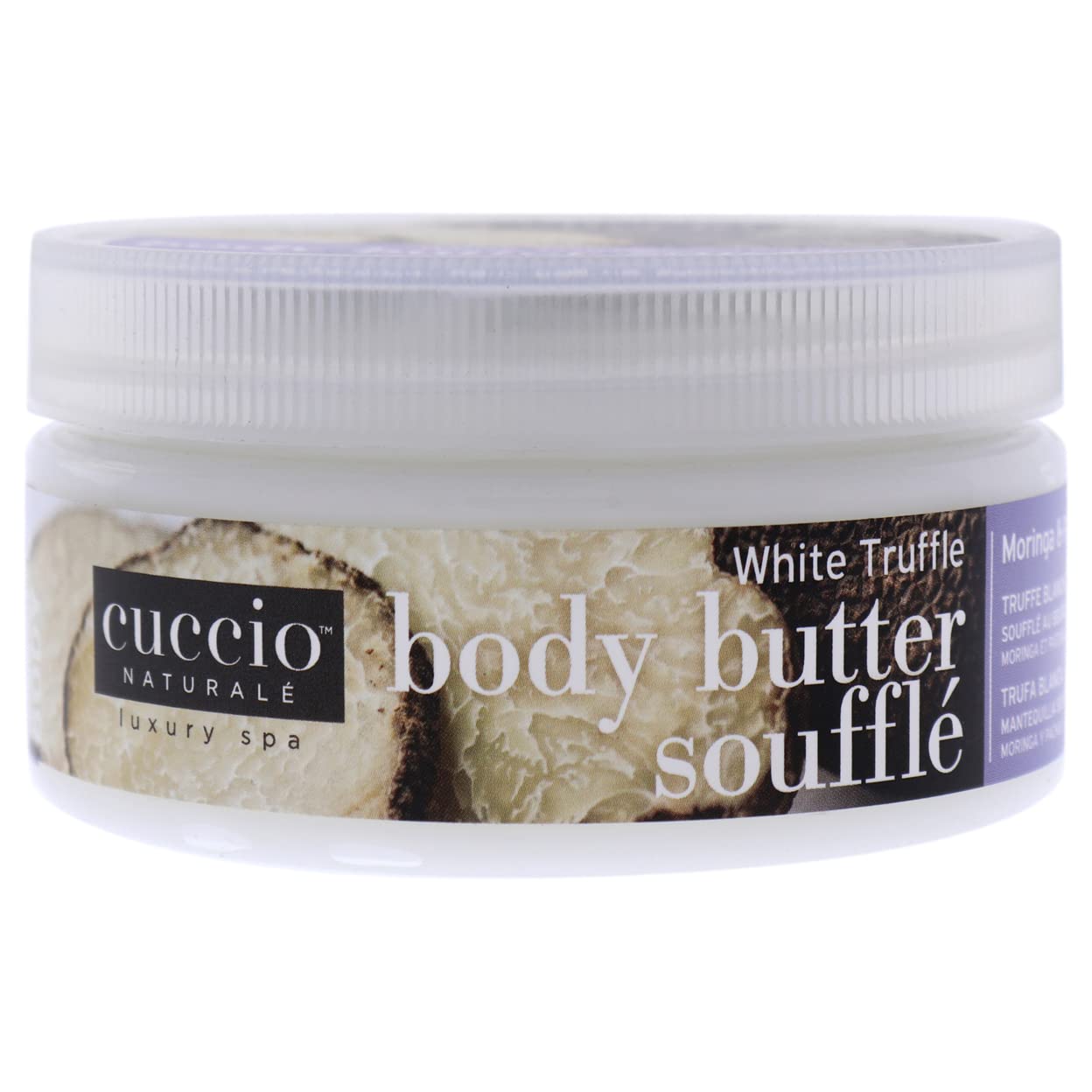 Cuccio Naturale White Truffle Body Souffle - 8oz Hydrating Body Cream with Moringa & Patchouli for Smooth, Radiant Skin | Luxurious Moisturizer for Dry Skin, Perfect for Spa Days & Nighttime Skincare Routine