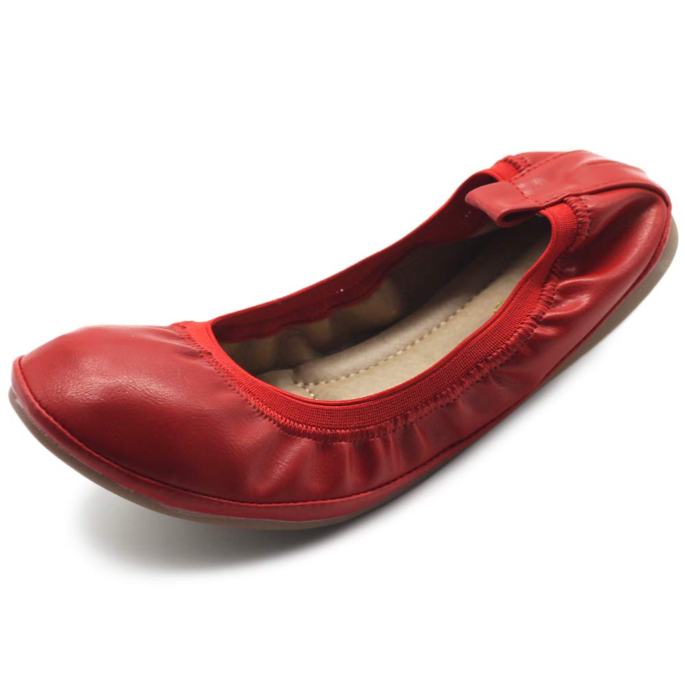 Ollio Women's Comfort Ballet Flats with Shoe Collar Pull Tab - Slip-On Casual Shoes for Work, Office & Everyday Wear