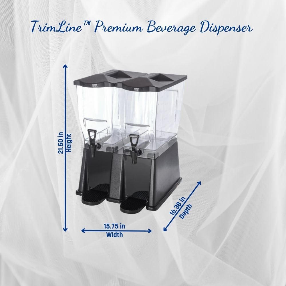 Carlisle FoodService 3.5 Gallon Black Polycarbonate Rectangular Drink Dispenser with Spigot - Perfect for Catering, Buffets, Restaurants & Parties | Commercial Beverage Server for Iced Tea, Lemonade & Punch