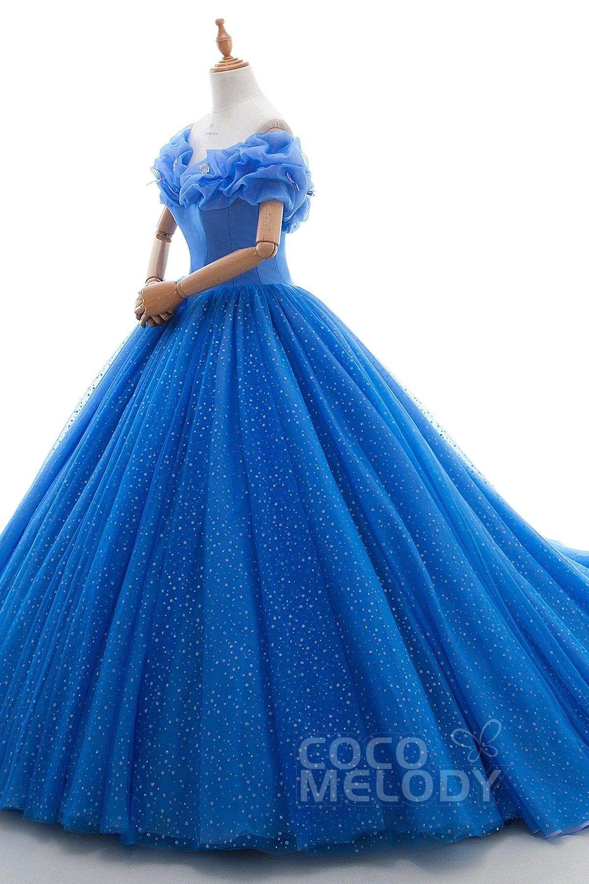 Elegant Princess Court Train Tulle Quinceañera Dress LD3454 - Perfect for Sweet 16, Quinceañera & Formal Dances