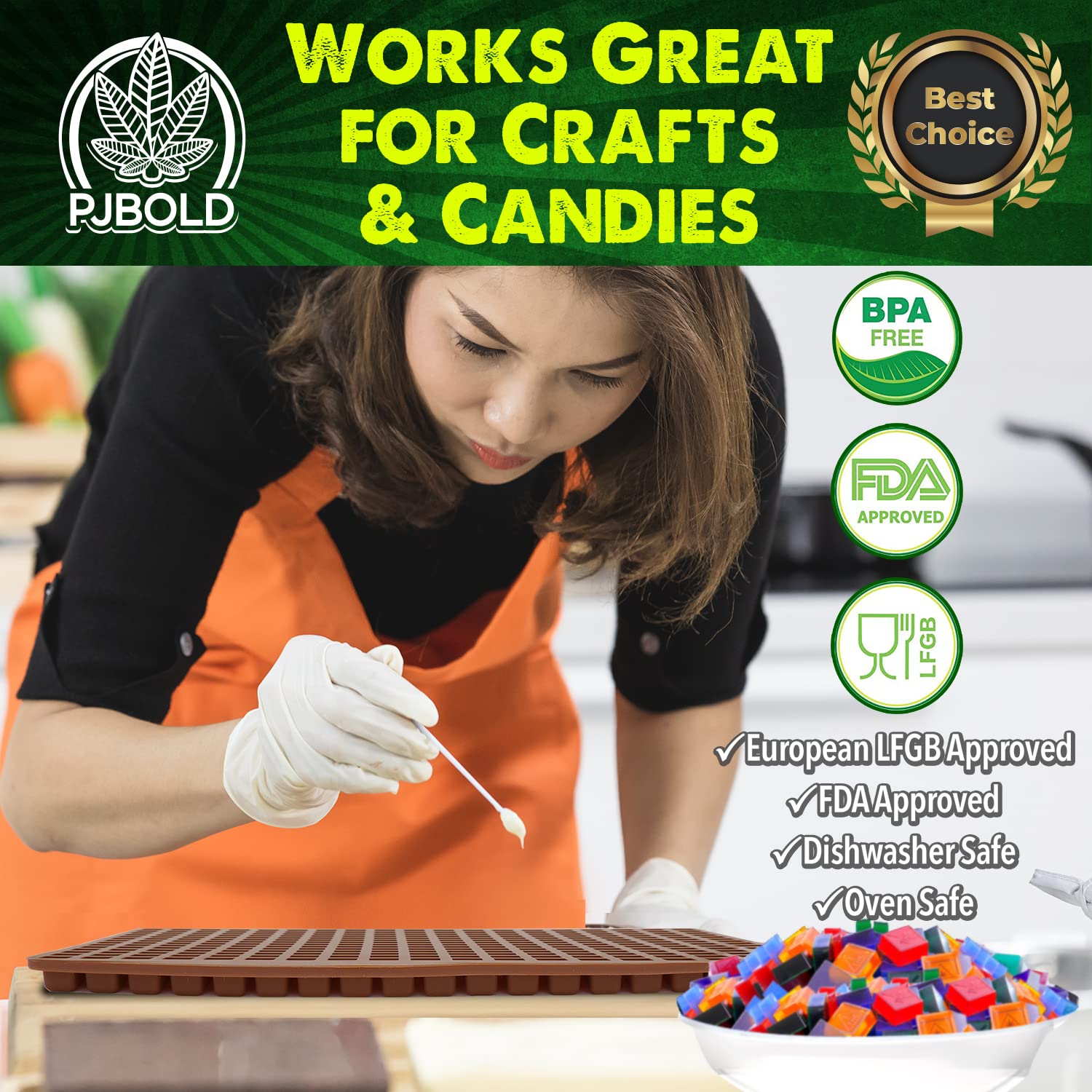 Premium Square Silicone Candy Mold - 266 Cavity 2mL for Chocolate, Gummy, Jelly & Soap Making - Perfect for DIY Crafts, Baking, Party Favors & Small Business Production