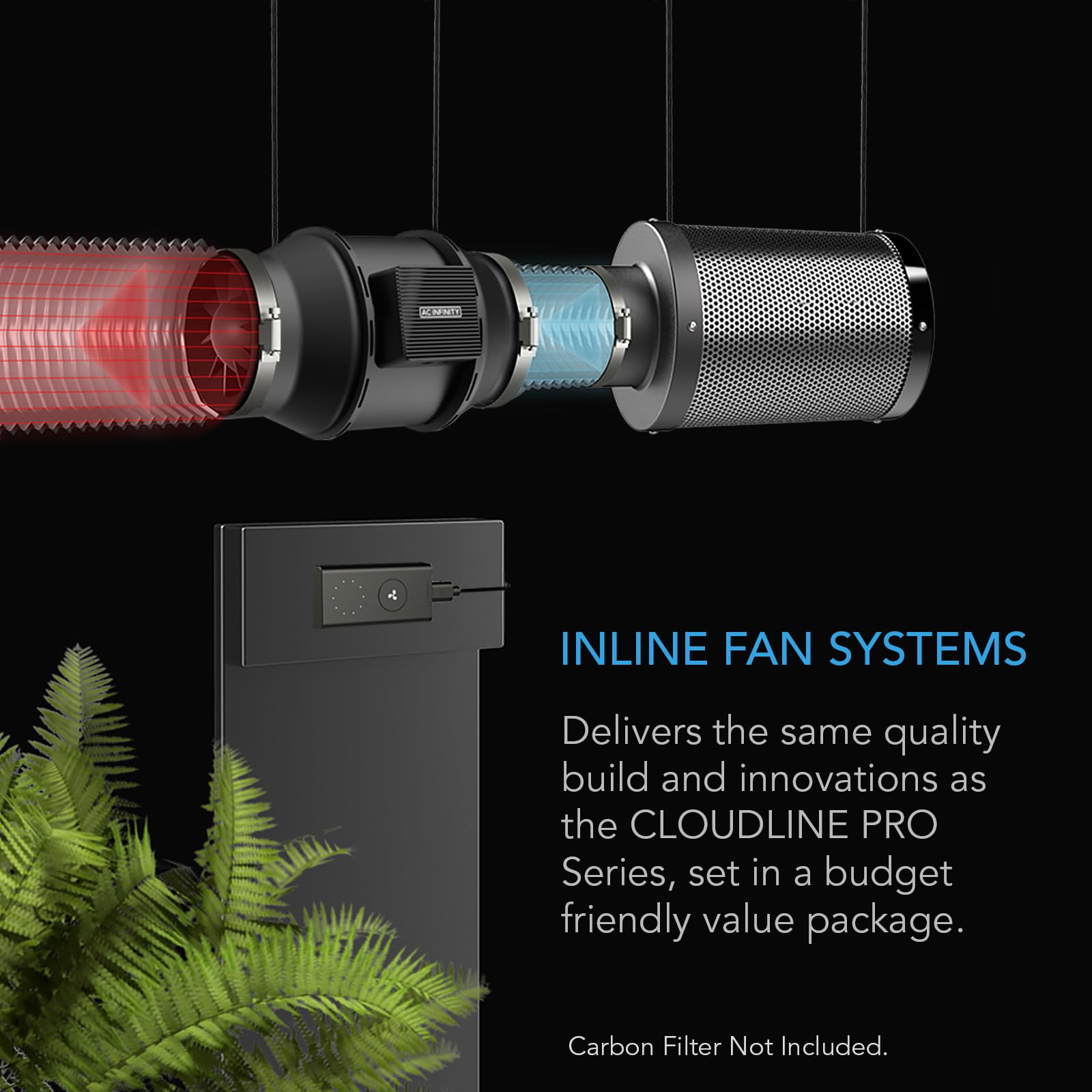 AC Infinity CLOUDLINE A6 - 6 Inch Quiet Inline Duct Fan with EC Motor & Speed Controller | HVAC Ventilation Exhaust System for Grow Tents, Hydroponics, Heating & Cooling | Perfect for Home Greenhouses, Indoor Gardening & Air Circulation