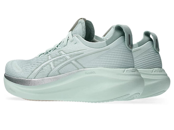 ASICS Gel-Nimbus 27 Women's Running Shoes (B Width) - Pure Aqua/White | Cushioned Road Running & Gym Workout Shoes for Women