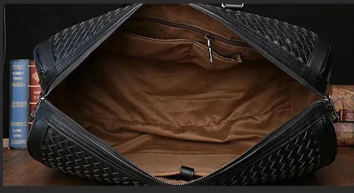 Premium Genuine Leather Travel Bags for Men - Durable Carry-On Luggage & Weekender Bags - Perfect for Business Trips, Vacations & Weekend Getaways