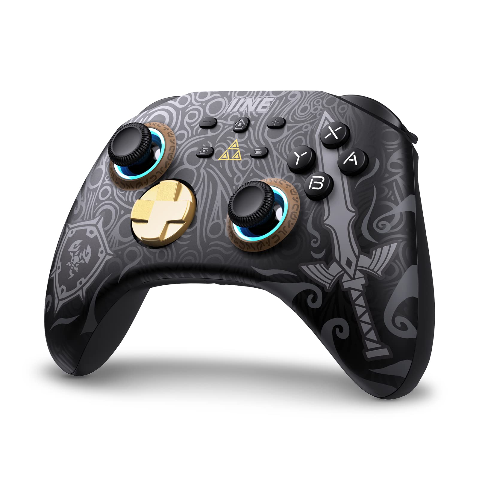 IINE Wireless Pro Controller for Nintendo Switch/Lite/OLED - RGB Gamepad with Headset Jack, Macro Settings, Turbo Mode & Adjustable Dual-Motor Vibration - Perfect for Gaming at Home or On-The-Go