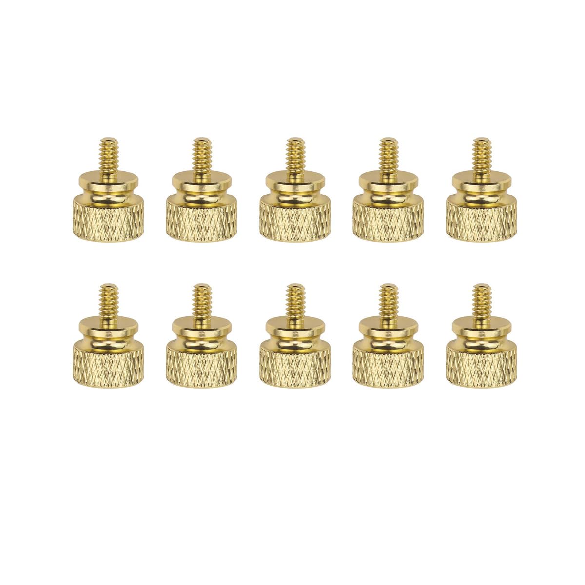 10Pcs Gold 6-32 Fully Threaded Knurled Thumb Screws for PC Computer Case - Perfect for DIY PC Builds & Hardware Upgrades