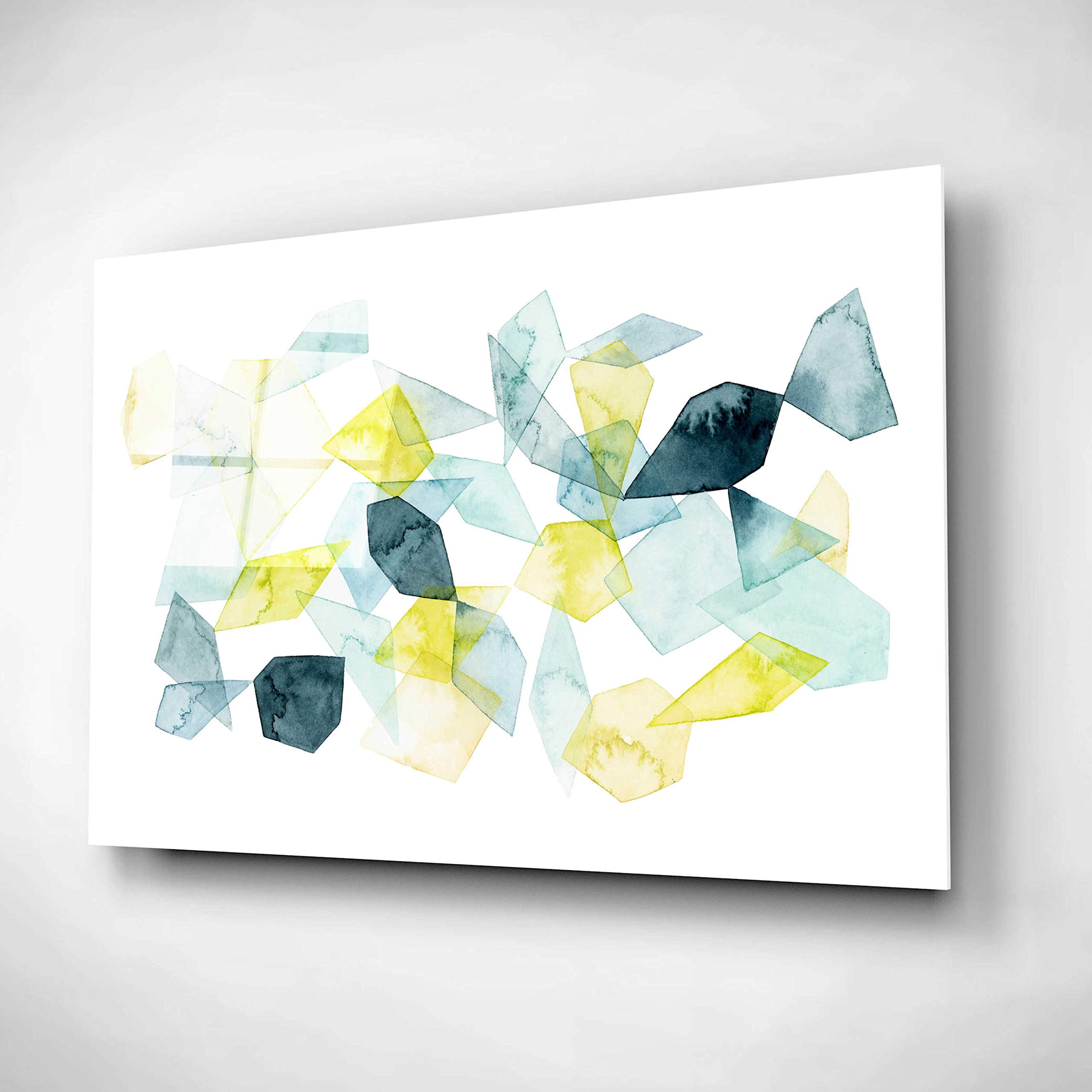 Grace Popp's 'Seaglass Abstract I' - 24x16 Inch Acrylic Glass Wall Art Painting, Modern Coastal Home Decor for Living Room, Bedroom or Office