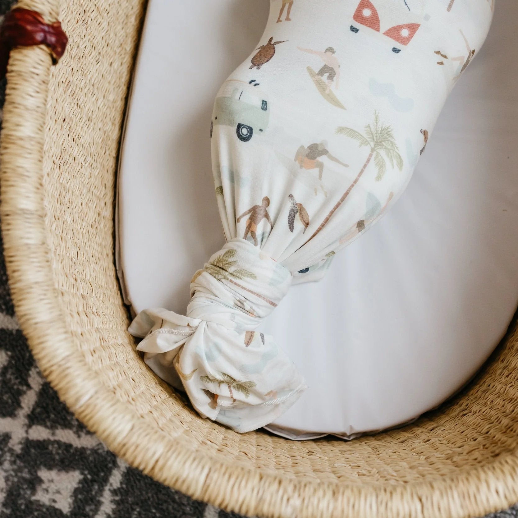 Copper Pearl Knit Swaddle Blanket for Baby - Soft & Breathable Maui Design - Perfect for Newborn Swaddling, Nursing & Stroller Use