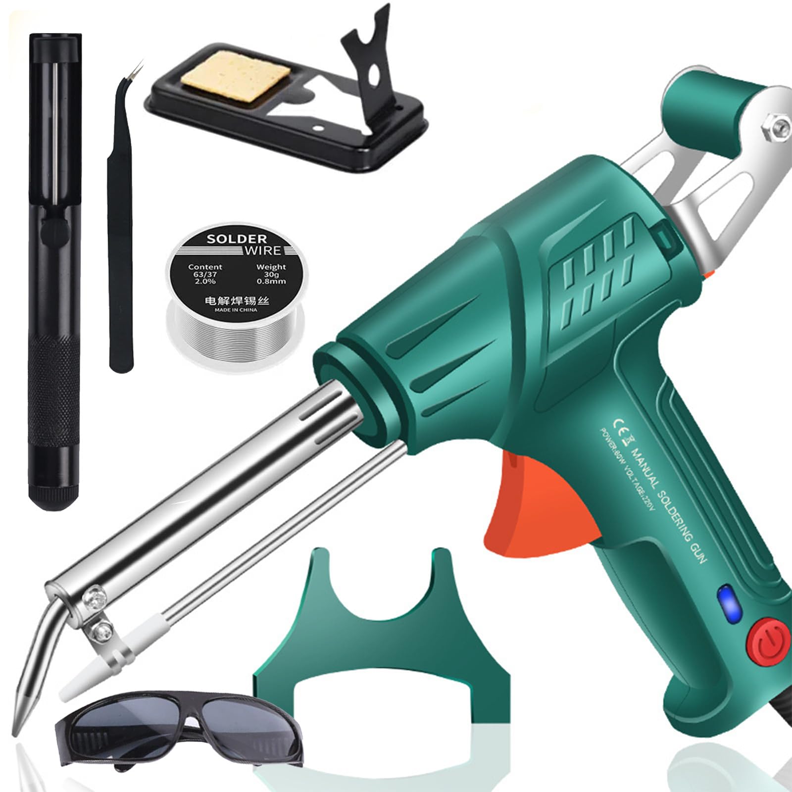 60W Multi-Function Soldering Iron Kit with 5-Piece Accessories - Professional External Heating Soldering Gun for Electronics Repair, Welding & DIY Projects - Perfect for Home, Workshop & Circuit Board Fixing