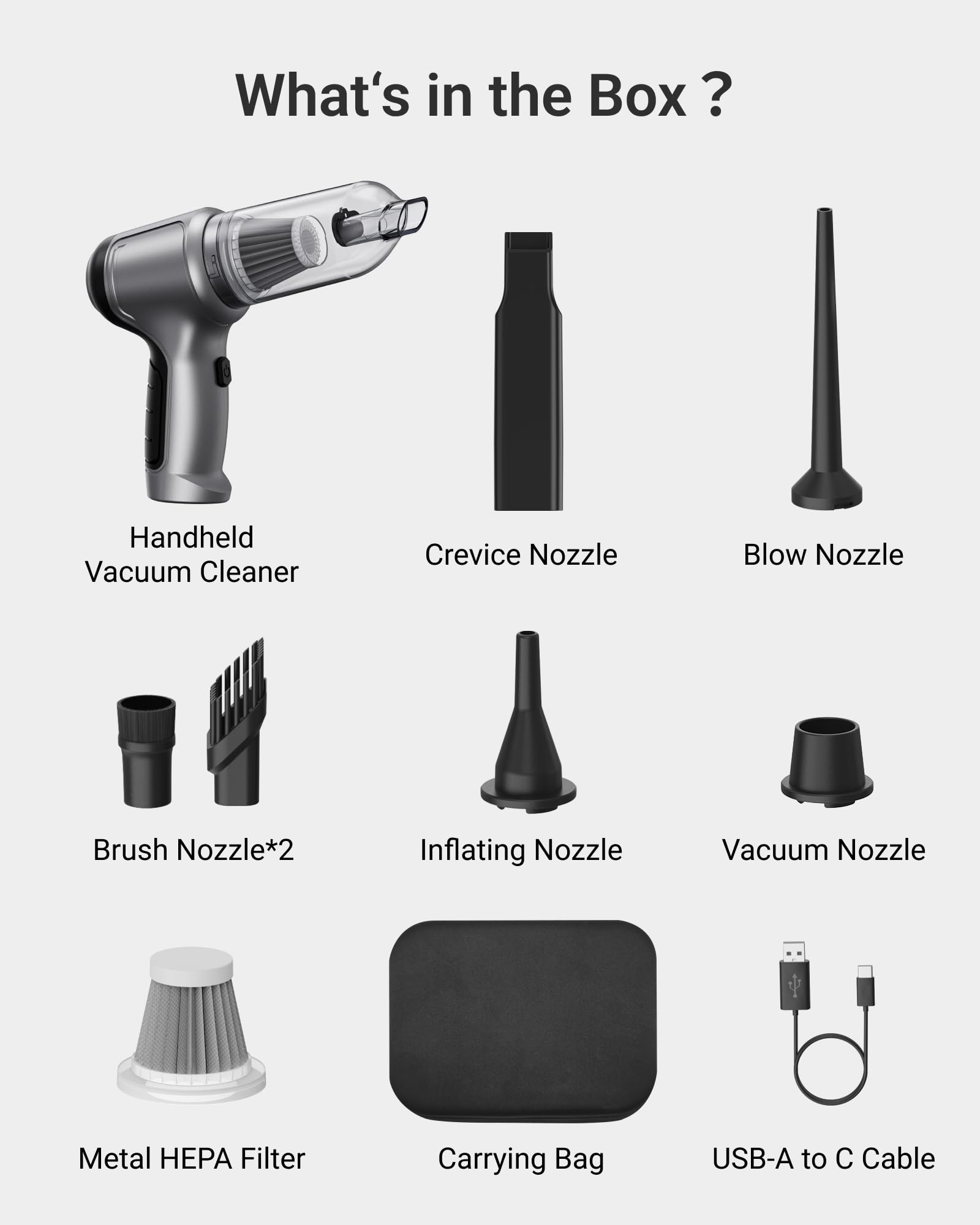 12000PA Cordless Handheld Vacuum Cleaner - 0.8lb Ultra Lightweight 4-in-1 Rechargeable Car Vacuum & Blower for Pet Hair, Home, PC, Electronics - Perfect for Car Detailing, Desk Cleaning & Small Spaces