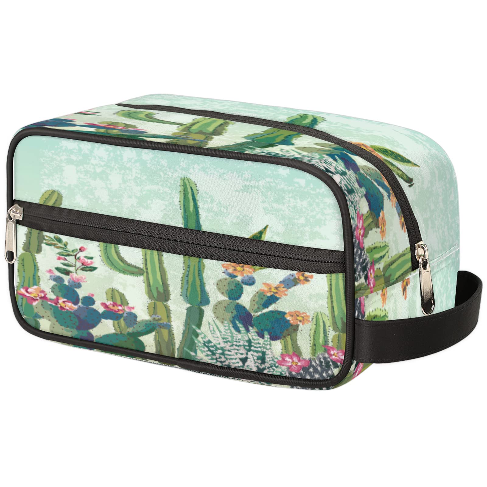 Waterproof Travel Toiletry Bag with Cactus Design - Cosmetic Organizer for Women & Men, Perfect for Vacation & Business Trips