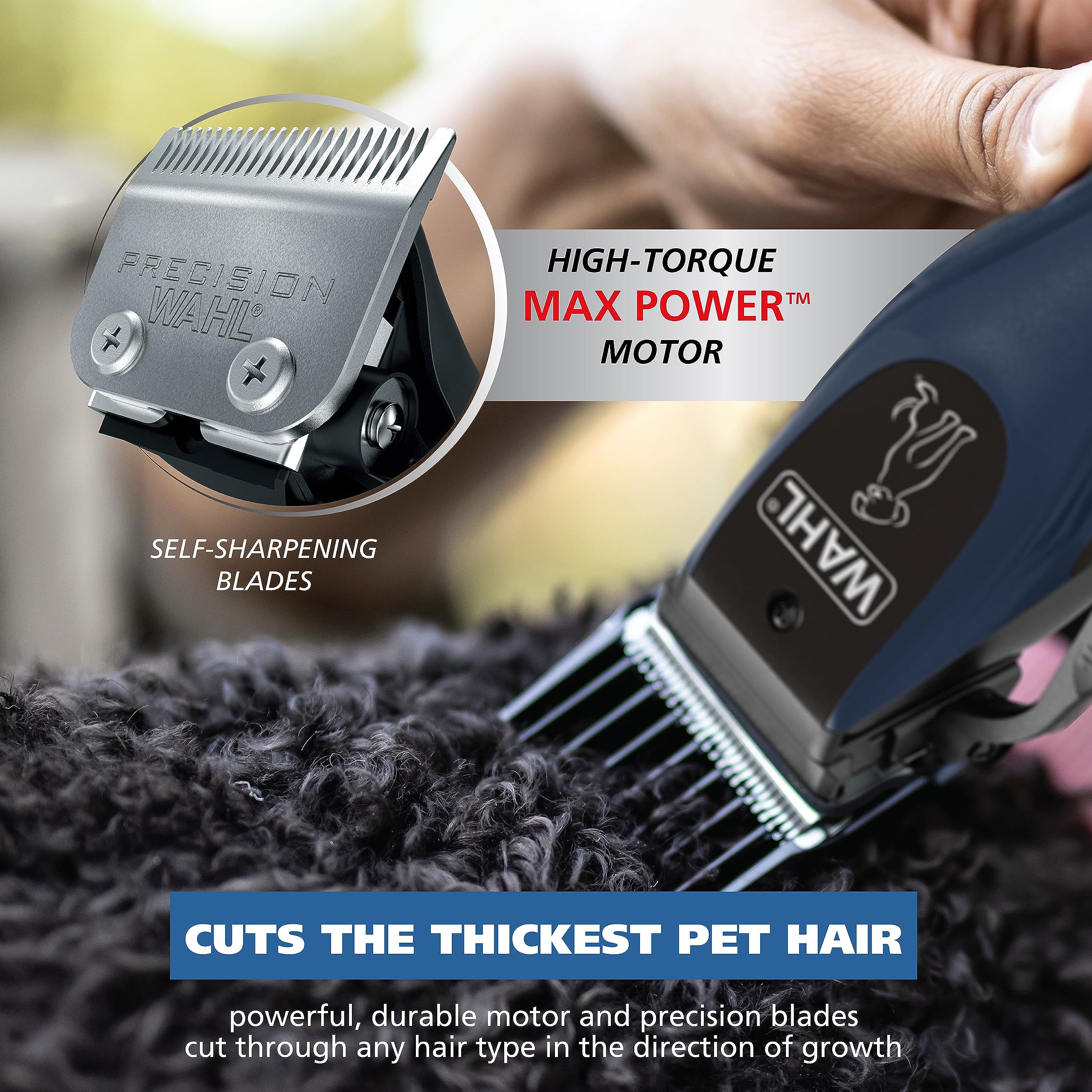 Wahl Power Pro Lithium Ion Rechargeable Cordless Dog Grooming Kit - Heavy Duty Professional Dog Clippers for Thick & Long Coats - Model 3024675 - Perfect for Home Pet Grooming & Professional Use