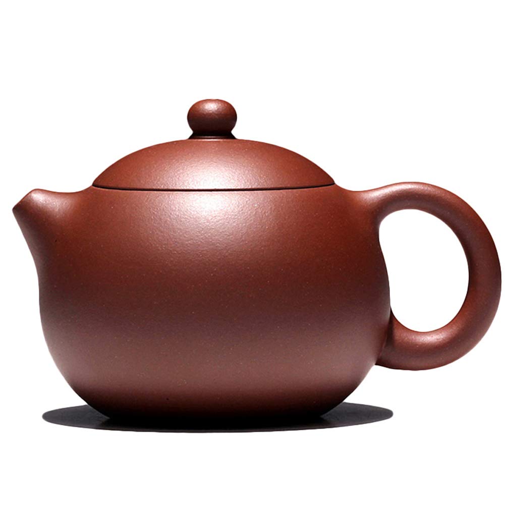 Handmade Chinese Purple Clay Gong Fu Teapot with Stainless Steel Infuser - Premium Yixing Teapot for Brewing Puerh, Oolong & Black Tea - Perfect for Tea Ceremonies, Home Tea Brewing & Gifts (TY-P0-XS)