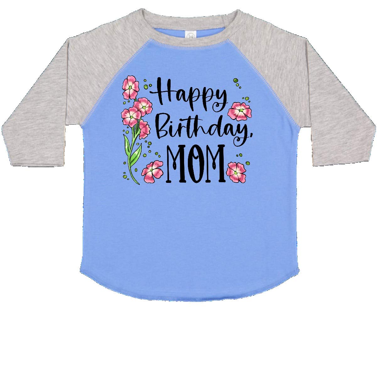 Happy Birthday Mom Pink Floral Toddler T-Shirt | Cute Kids Birthday Outfit | Perfect for Parties, Photos & Special Celebrations