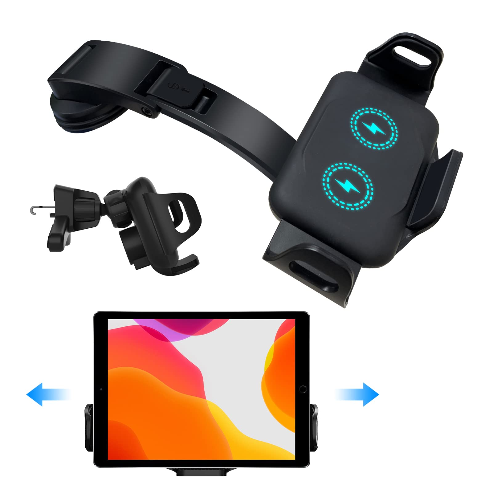 15W Qi Wireless Car Charger Mount - Fast Charging Auto Clamping Phone Holder for iPhone 13 Pro Max/12, Samsung Galaxy Z Fold 4/3/2, S22 Ultra, Google Pixel 6 Pro - Perfect for Road Trips & Commuting