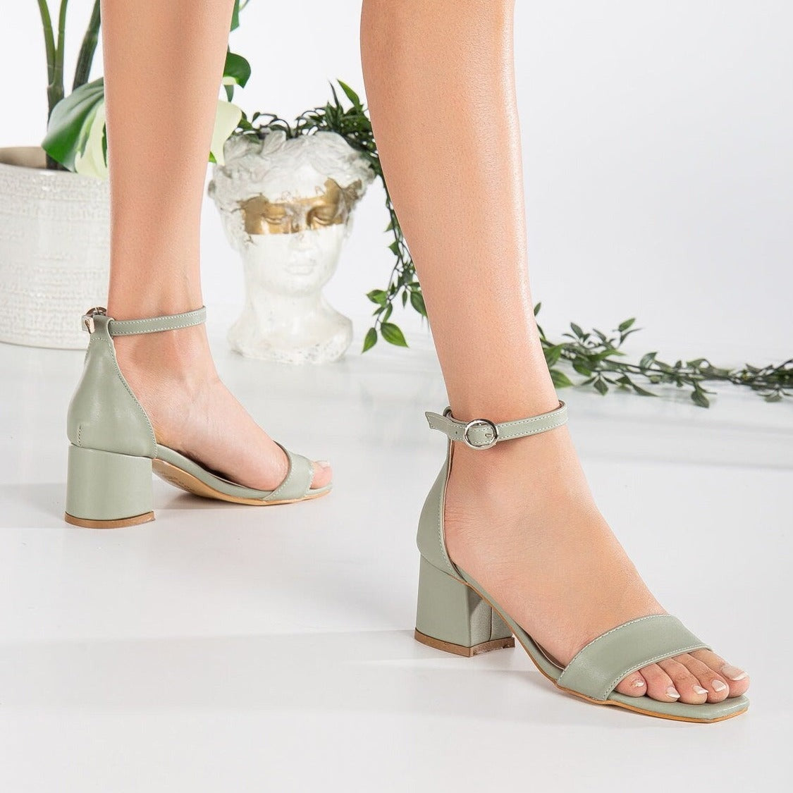 Sage Green Low Heel Pumps for Women | Comfortable Office & Wedding Shoes | Perfect for Work, Parties & Special Occasions