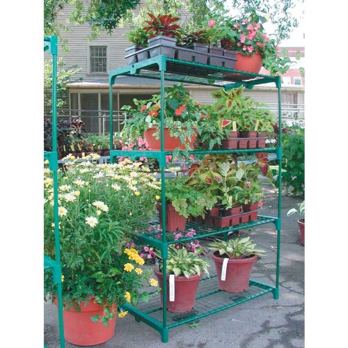 4-Tier Greenhouse Shelf Unit - Sturdy Metal Plant Stand for Indoor/Outdoor Gardening, Seed Starting & Herb Growing